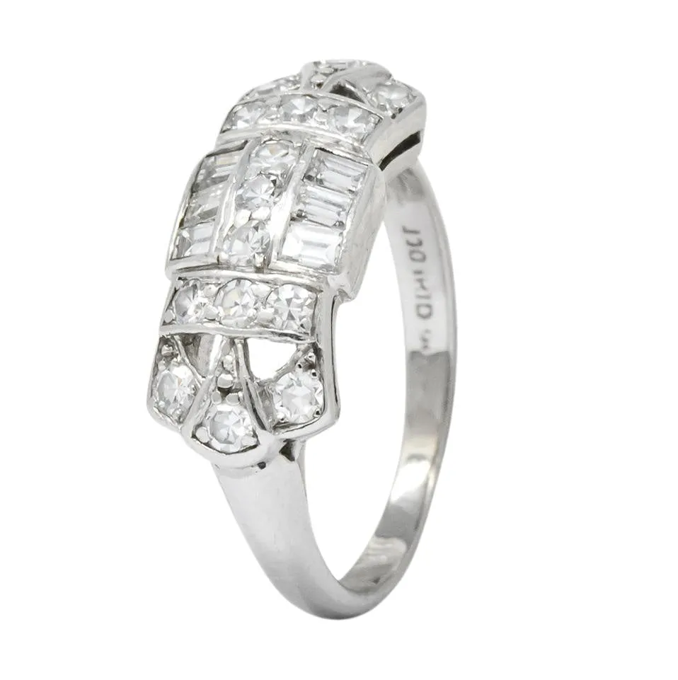 Art Deco 0.60 CTW Diamond Platinum Ring