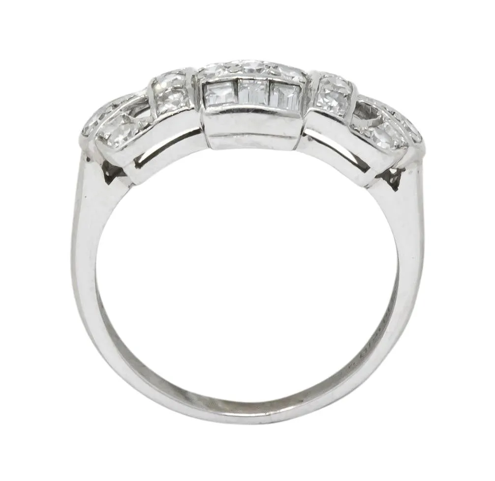 Art Deco 0.60 CTW Diamond Platinum Ring