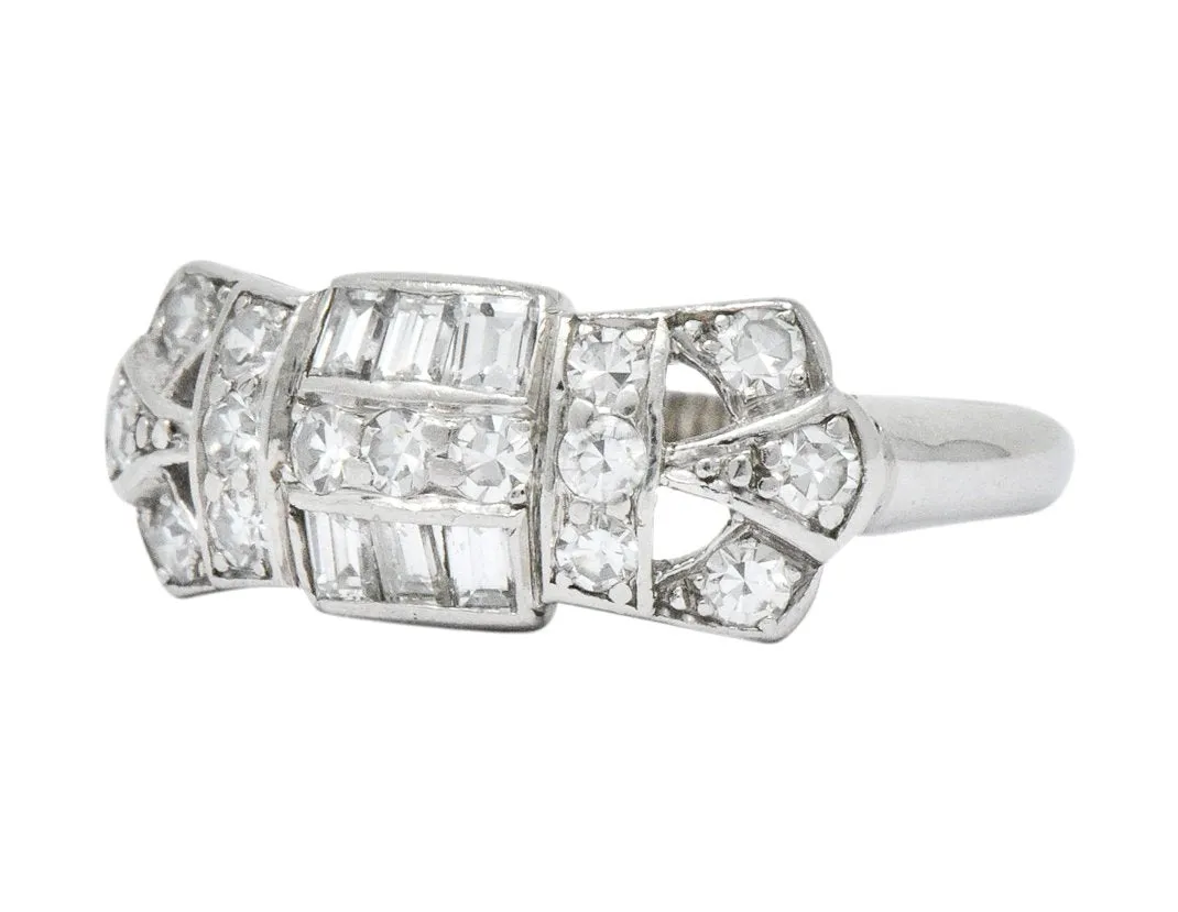 Art Deco 0.60 CTW Diamond Platinum Ring