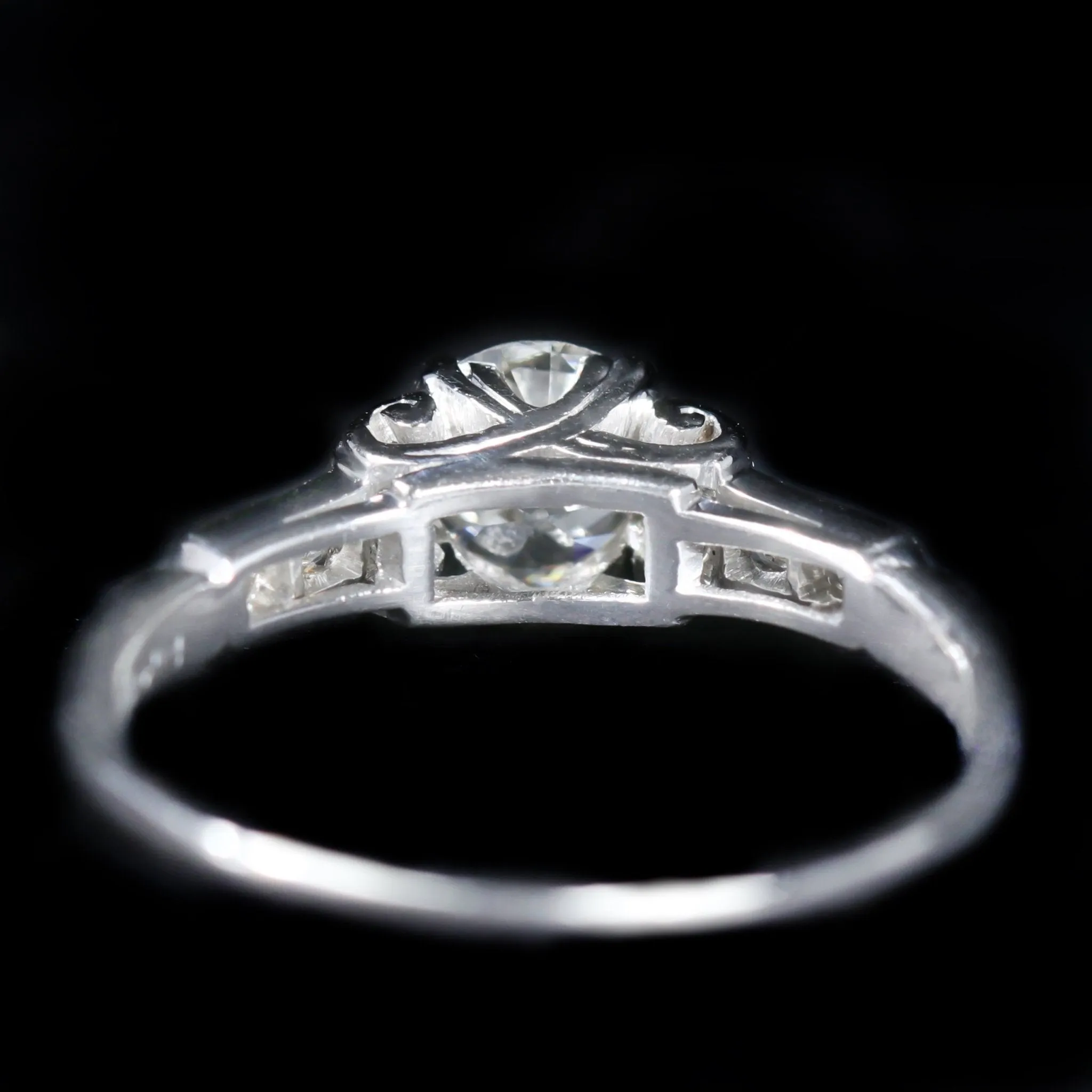 Art Deco 0.69 Carat Old European Cut Diamond Engagement Ring