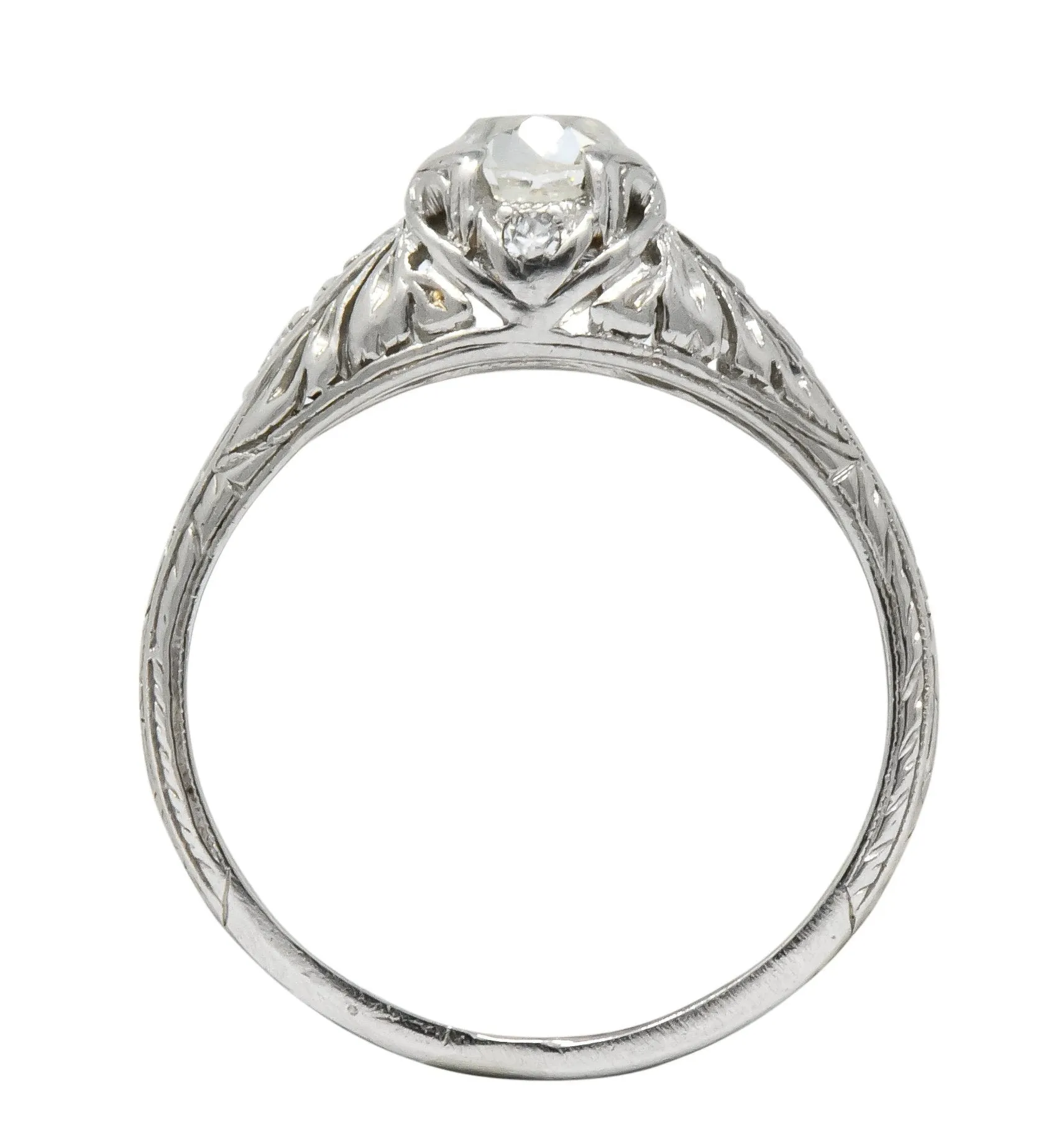 Art Deco 0.70 CTW Diamond Platinum Engagement Ring