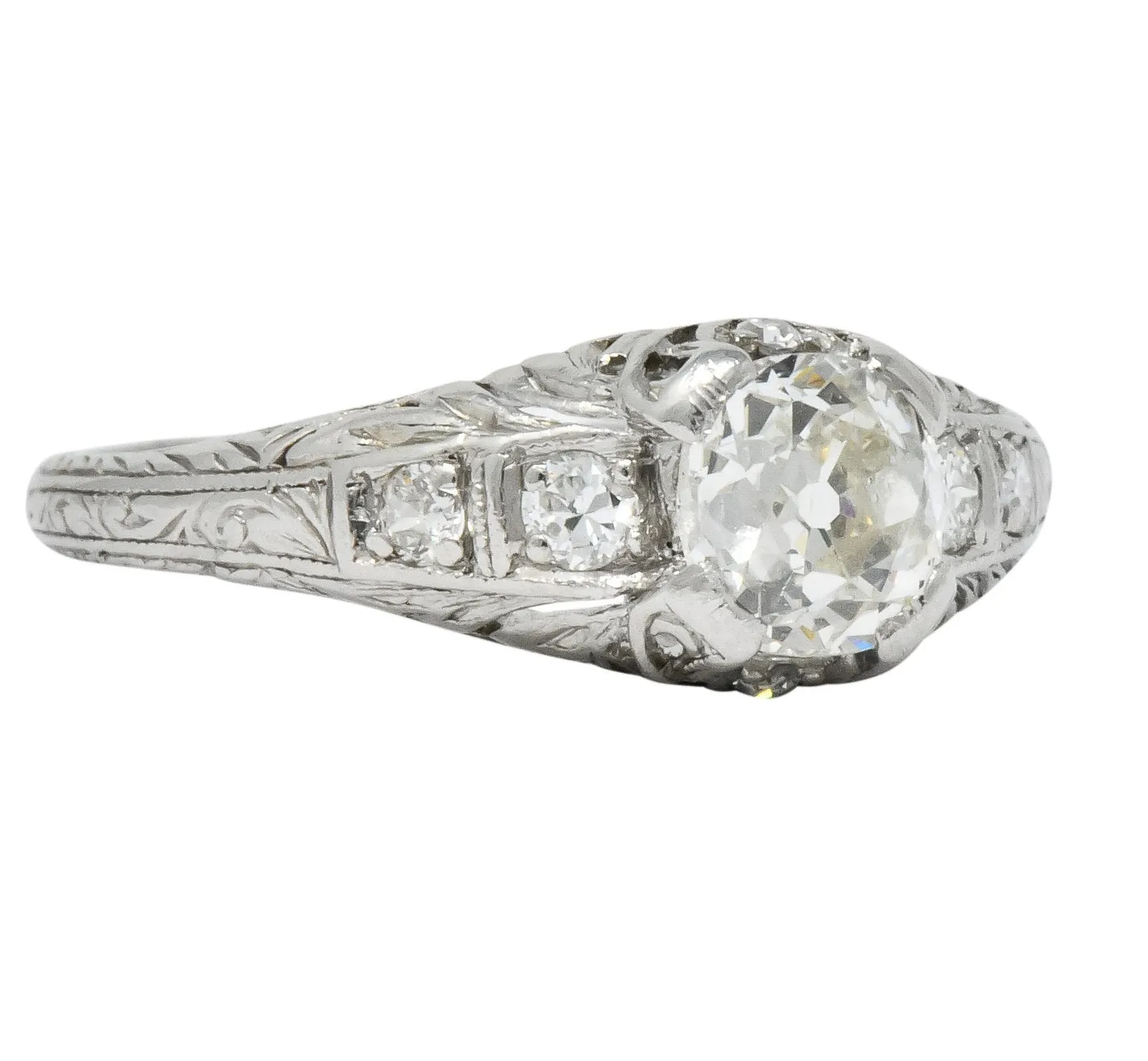 Art Deco 0.70 CTW Diamond Platinum Engagement Ring