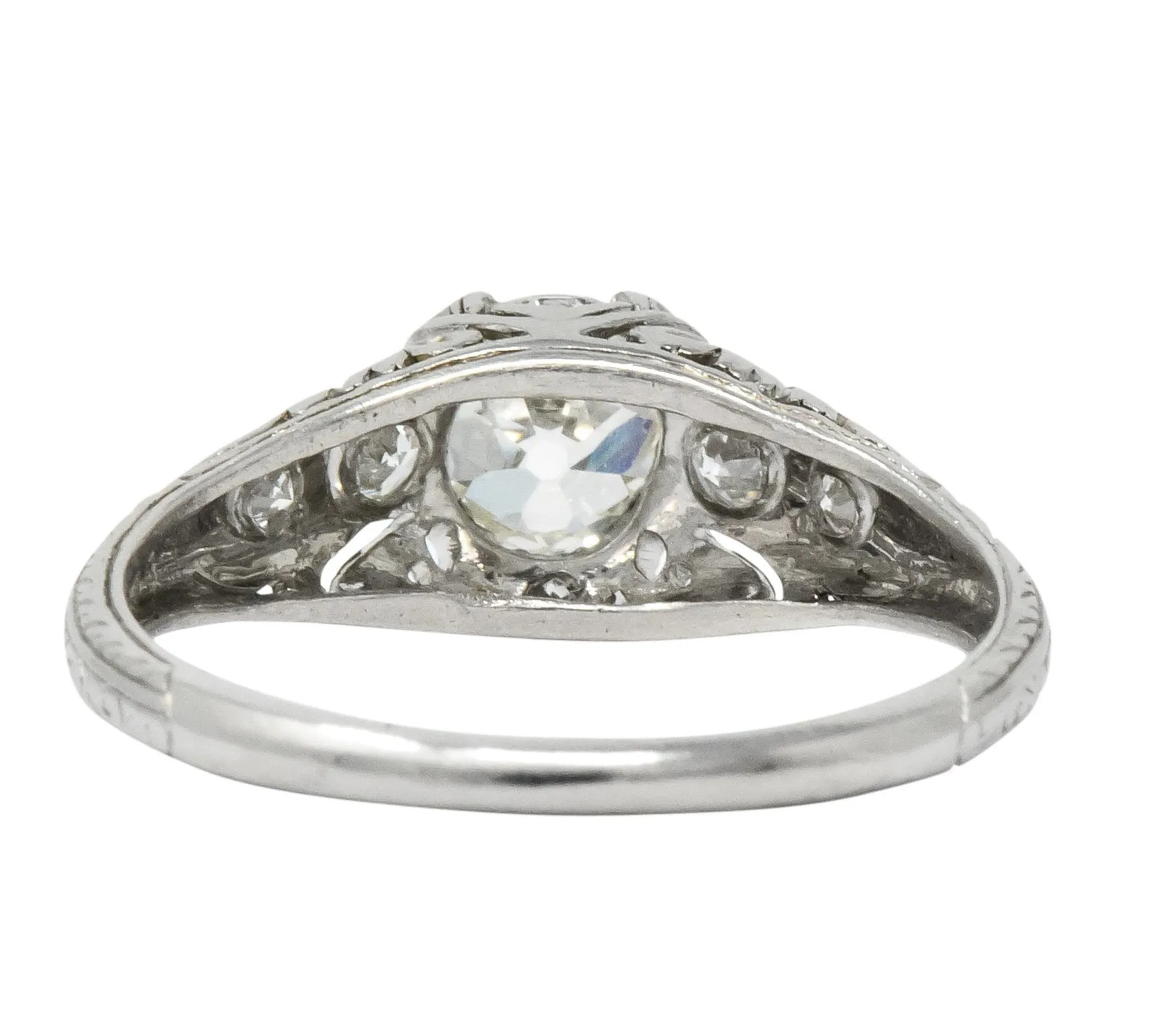 Art Deco 0.70 CTW Diamond Platinum Engagement Ring
