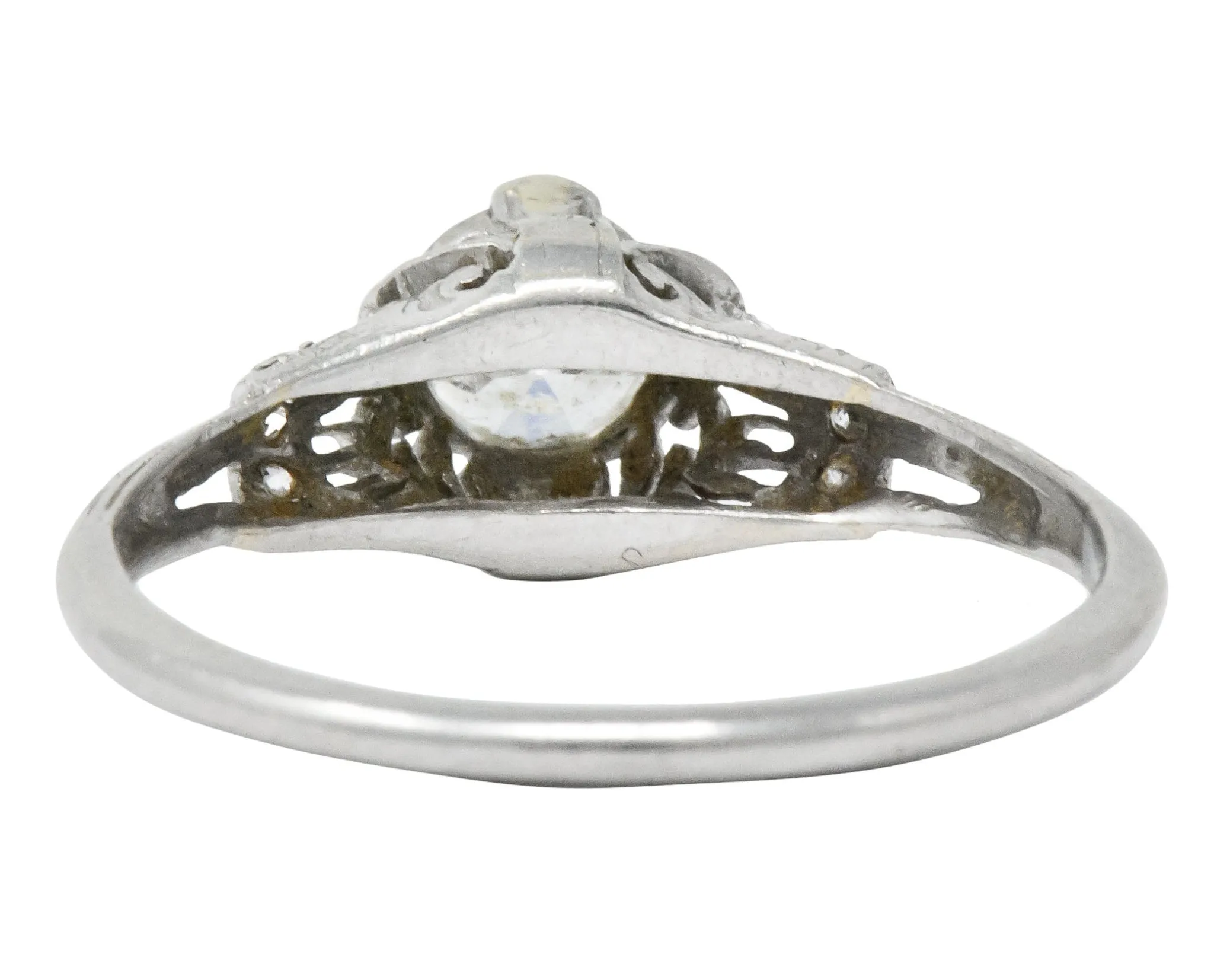 Art Deco 0.75 CTW Diamond Platinum Engagement Ring