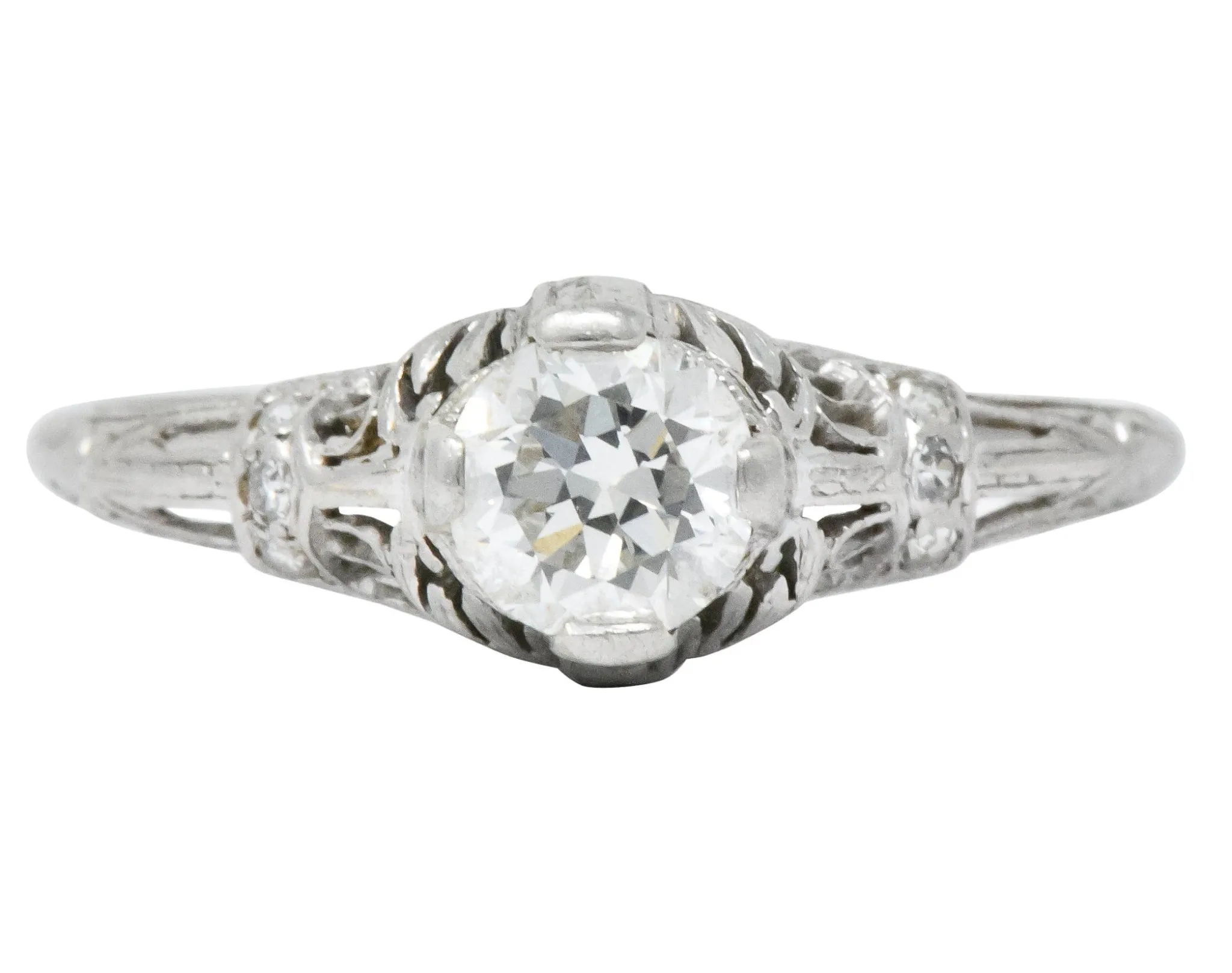 Art Deco 0.75 CTW Diamond Platinum Engagement Ring