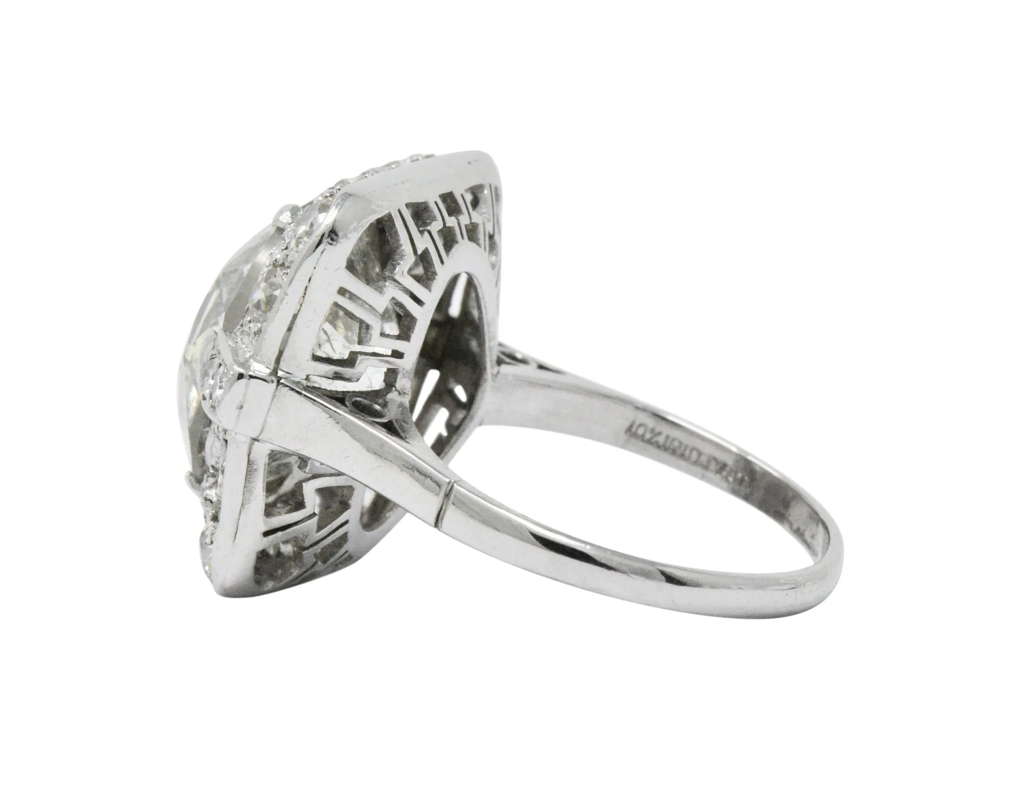 Art Deco 10.07 CTW Diamond and Platinum Engagement Ring