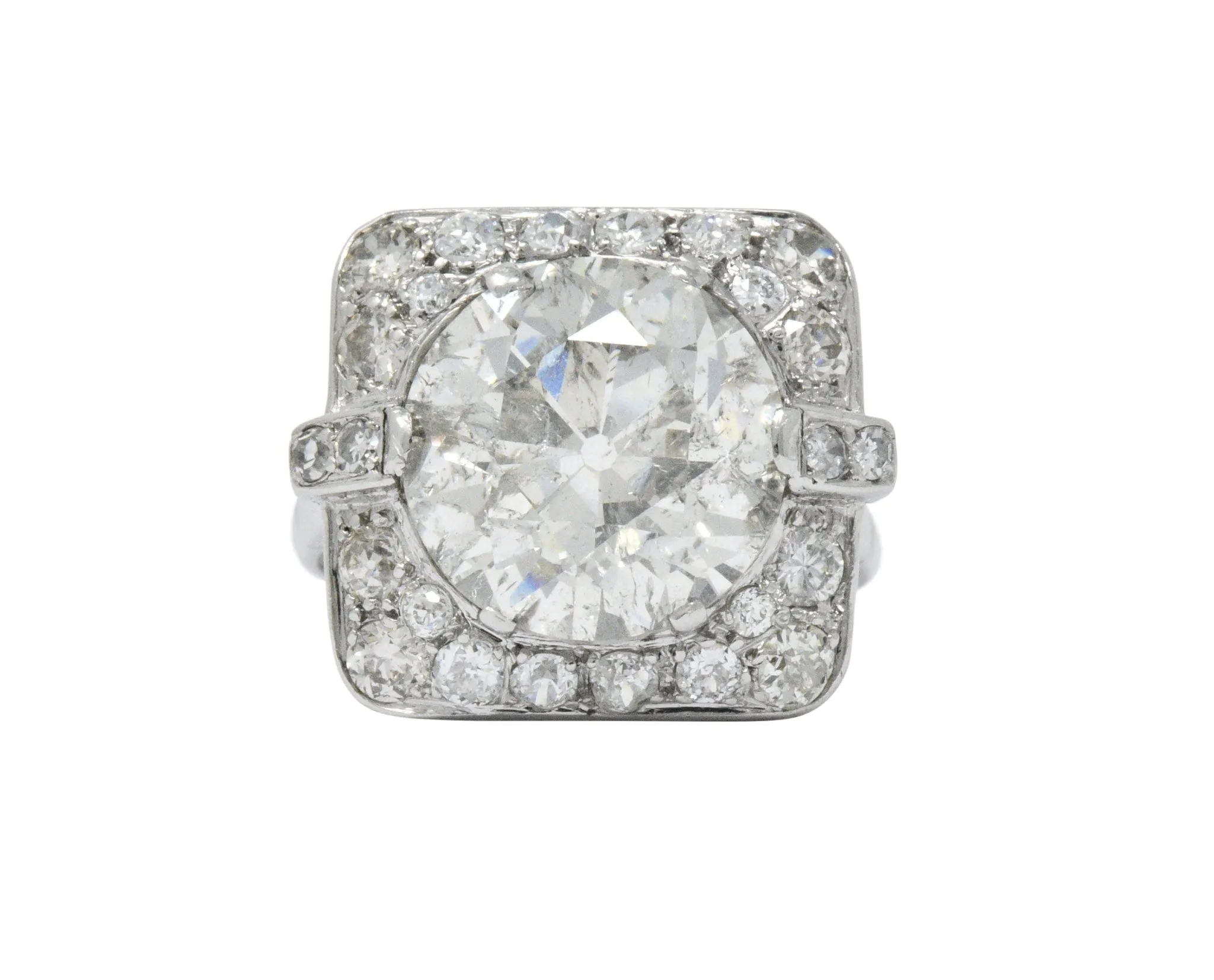 Art Deco 10.07 CTW Diamond and Platinum Engagement Ring