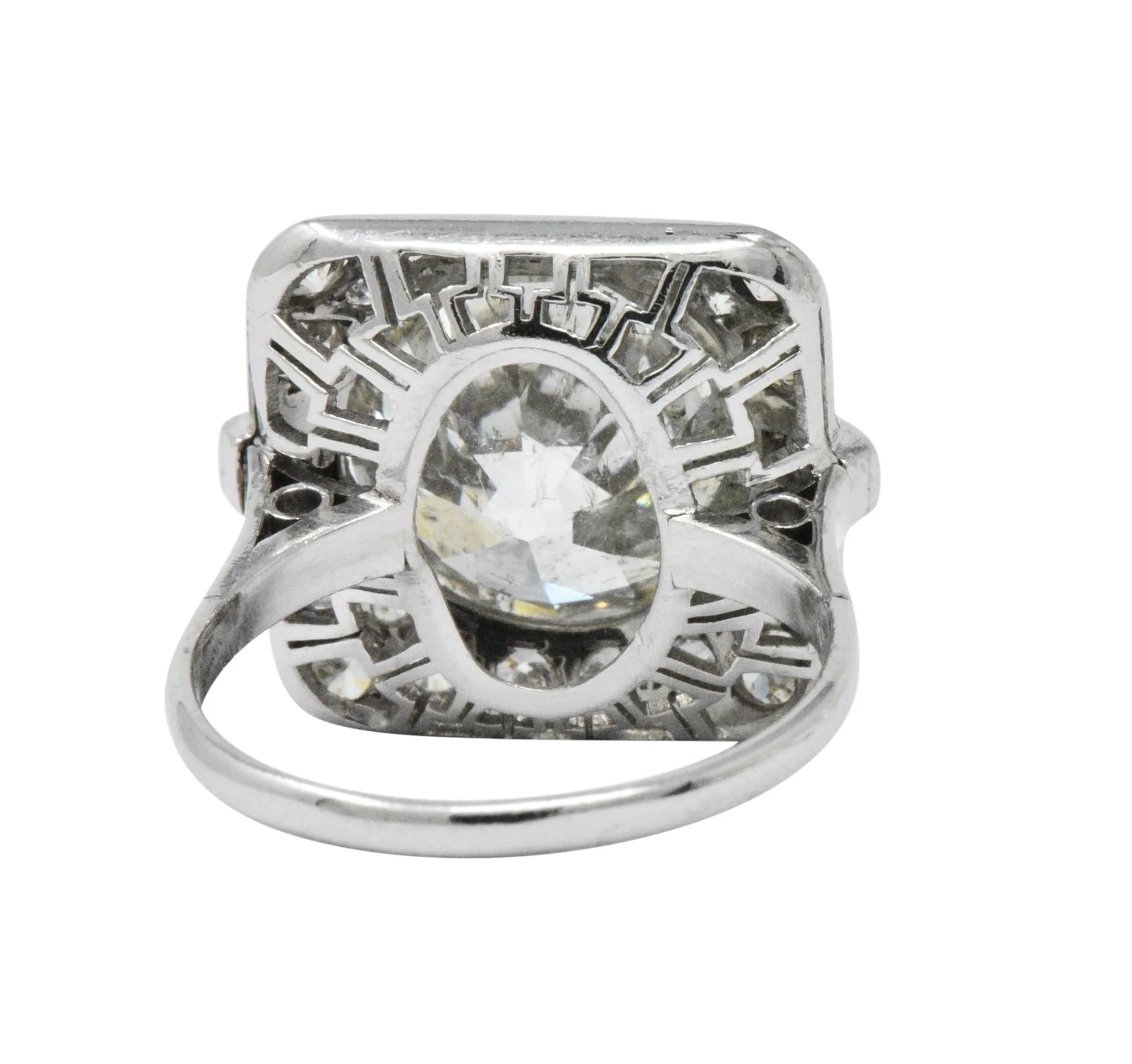 Art Deco 10.07 CTW Diamond and Platinum Engagement Ring