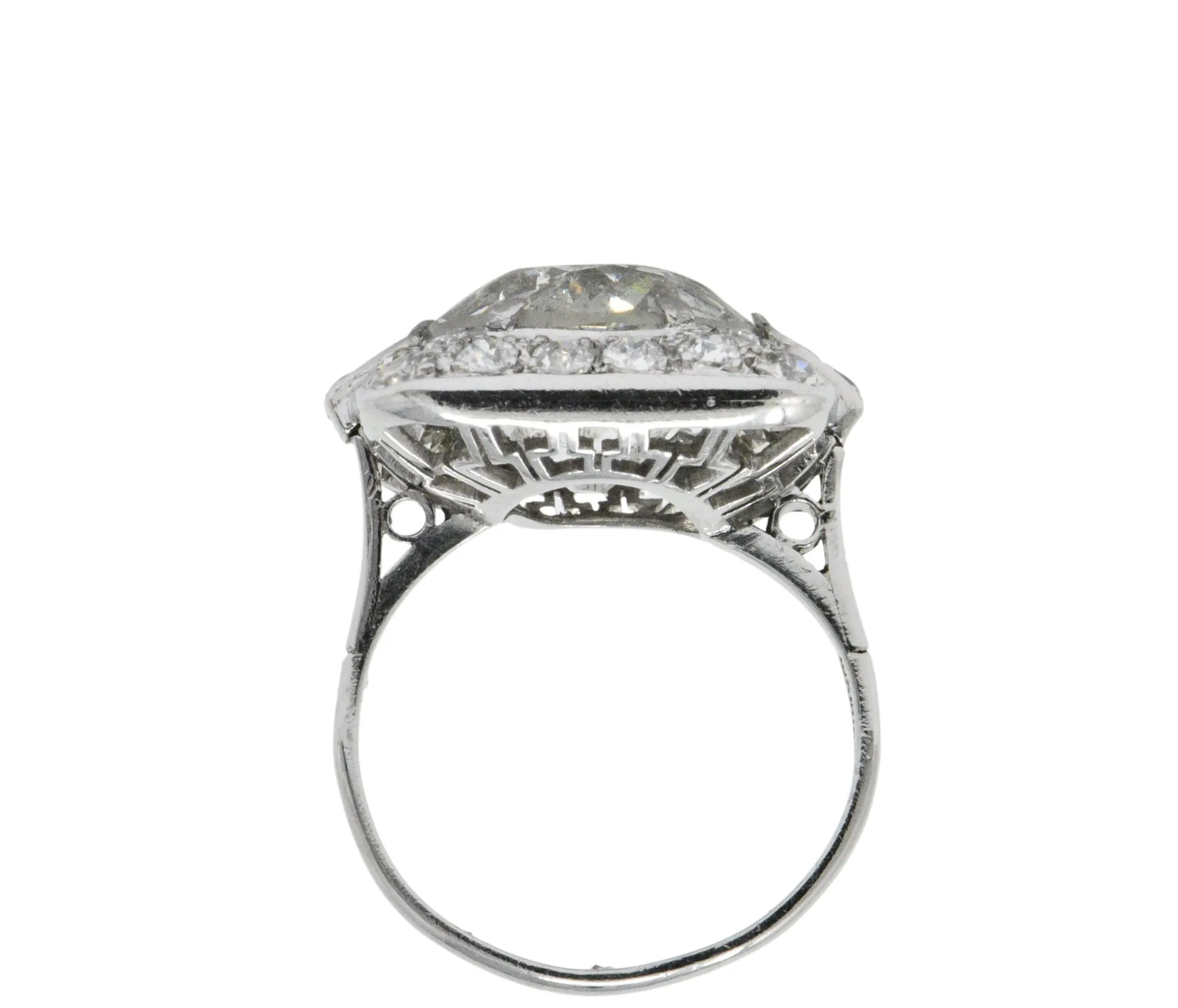 Art Deco 10.07 CTW Diamond and Platinum Engagement Ring