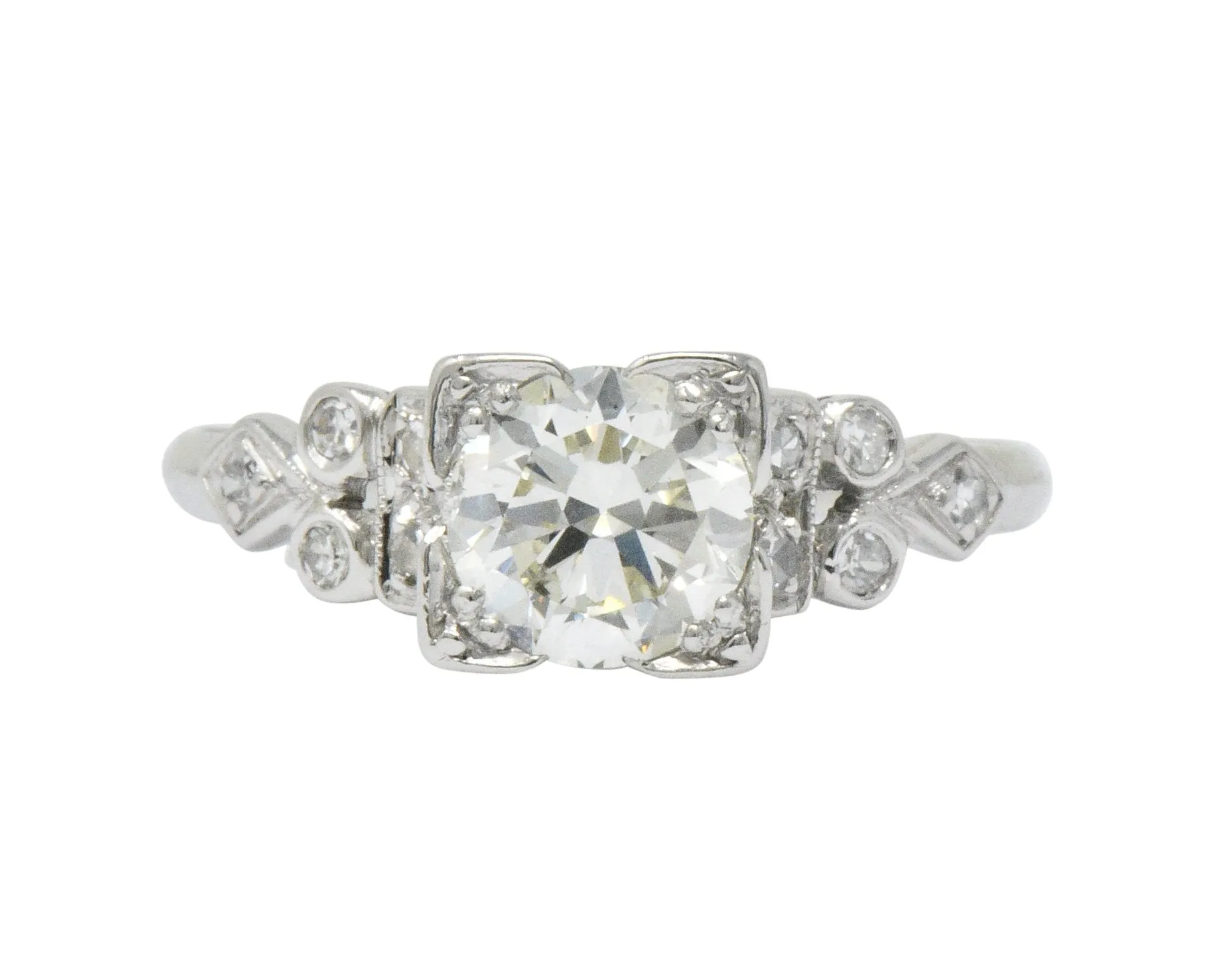 Art Deco 1.05 CTW Diamond Platinum Engagement Ring GIA