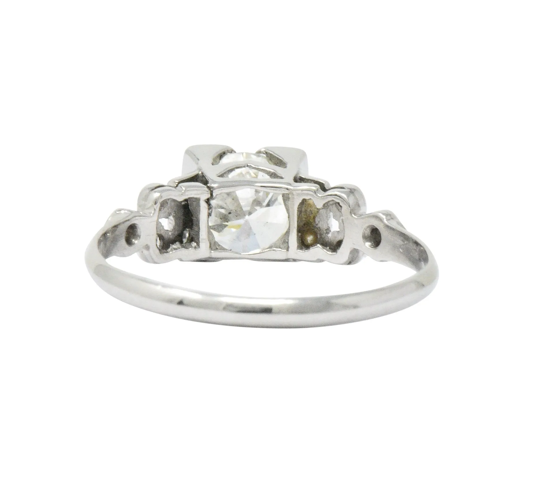 Art Deco 1.05 CTW Diamond Platinum Engagement Ring GIA