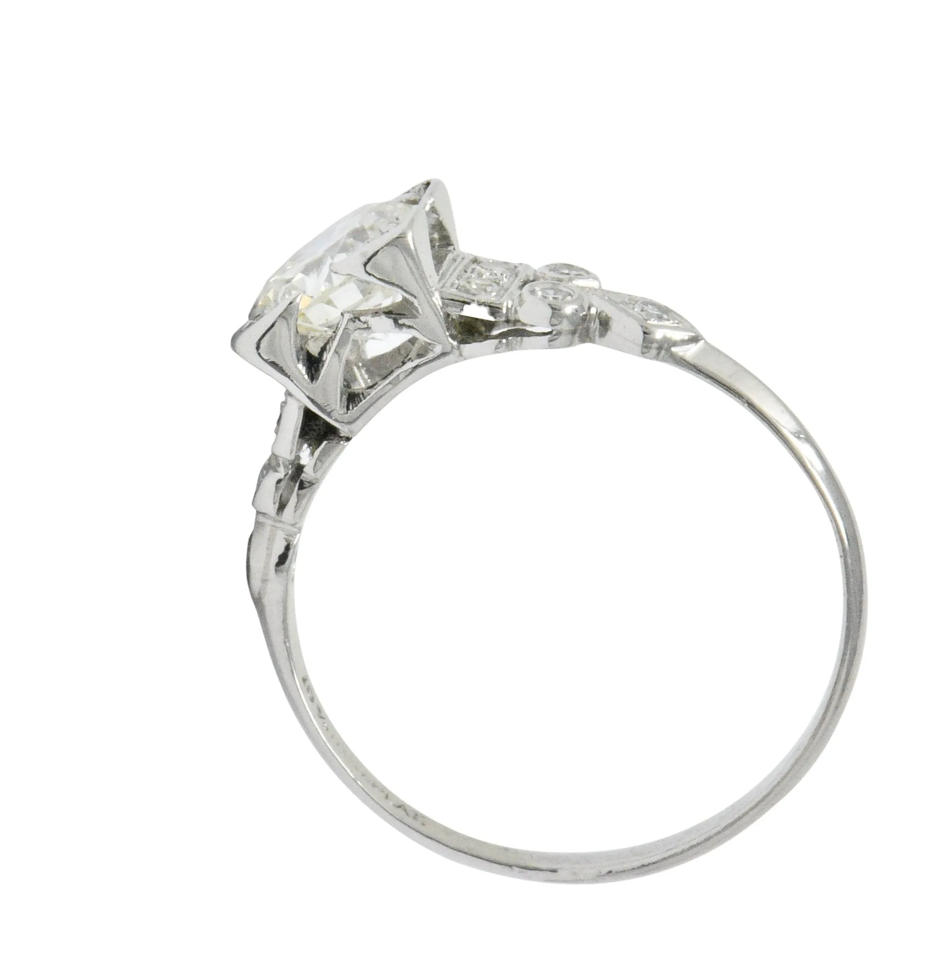 Art Deco 1.05 CTW Diamond Platinum Engagement Ring GIA