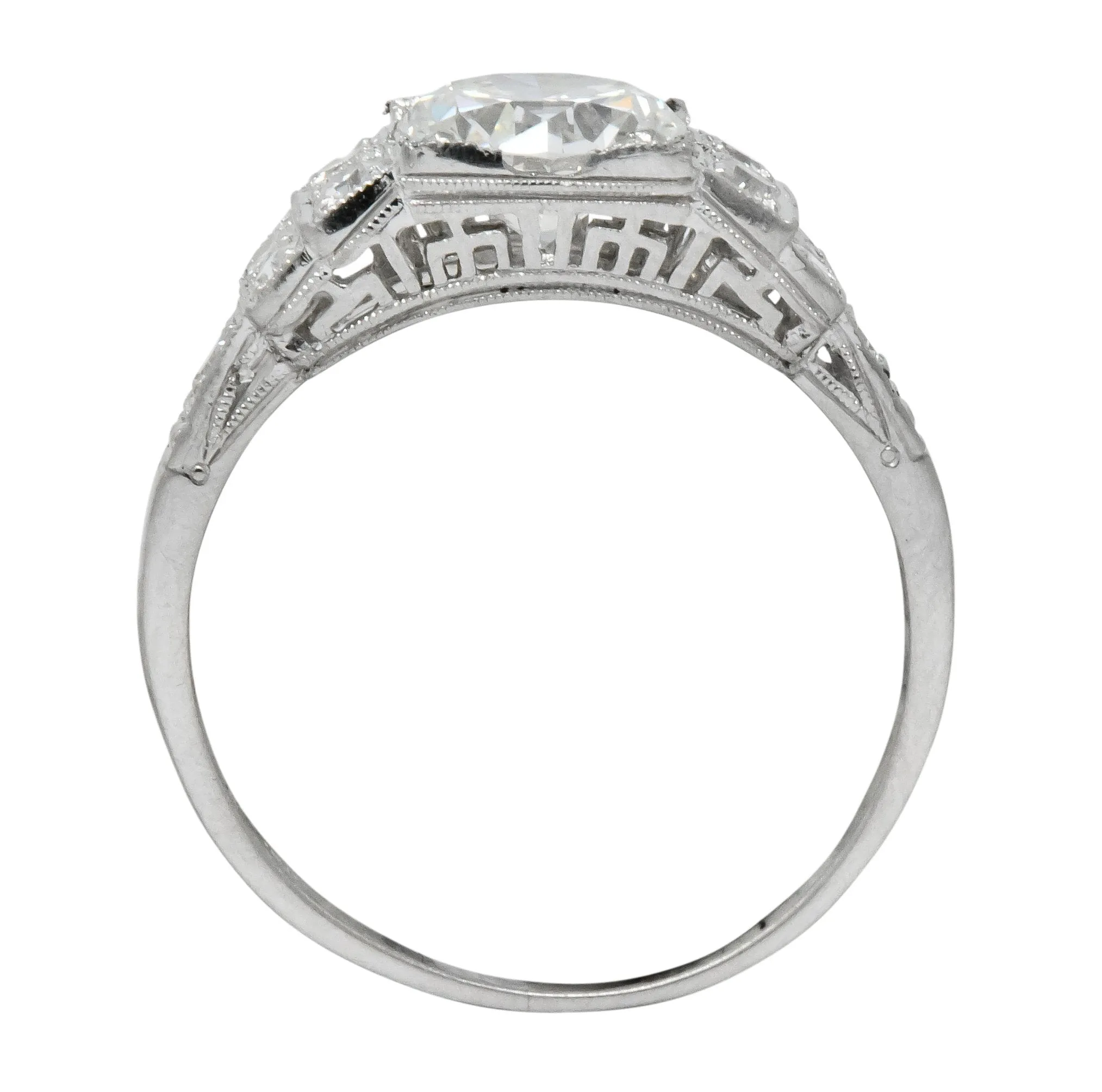 Art Deco 1.20 CTW Diamond Platinum Engagement Ring GIA
