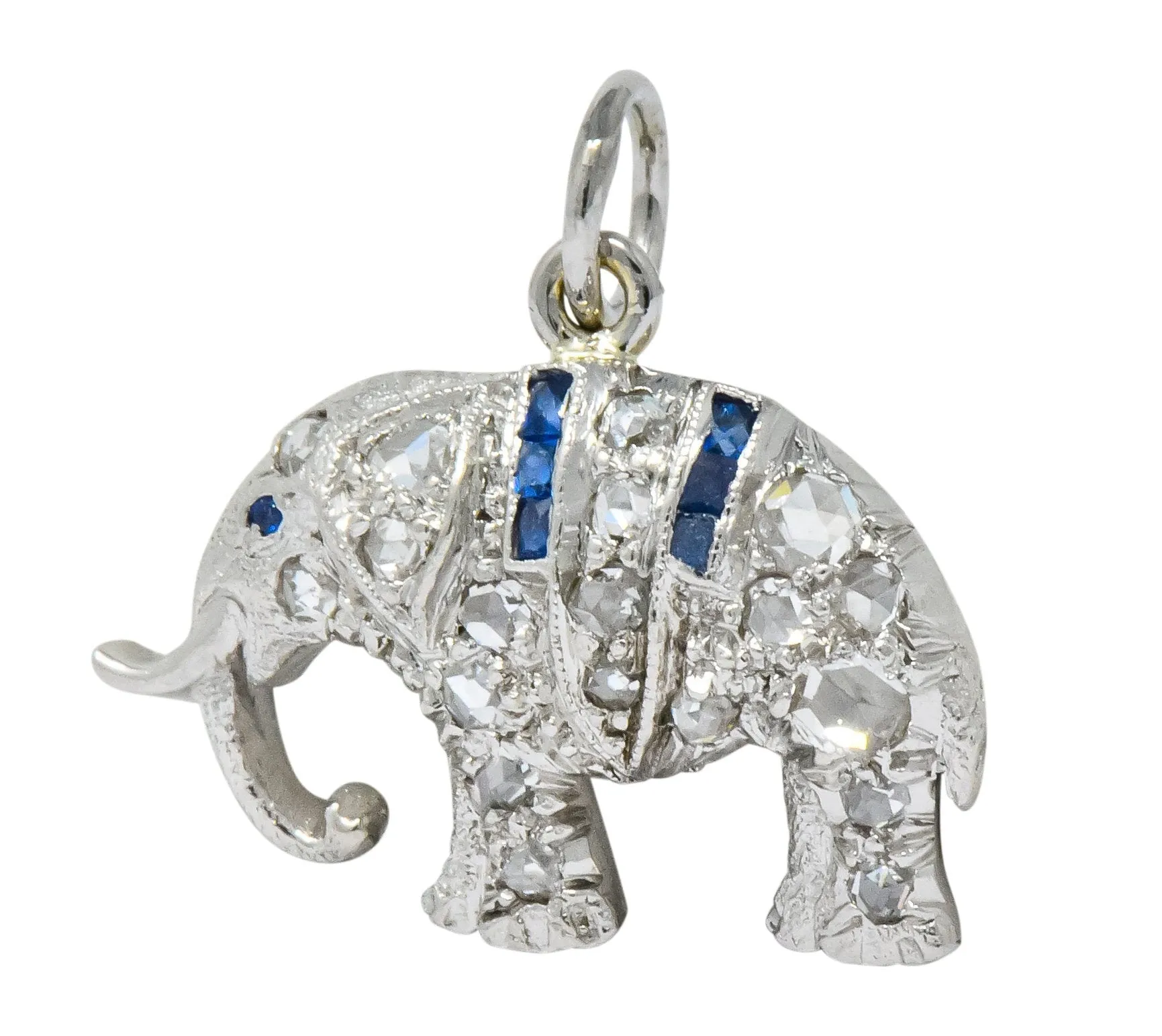 Art Deco 1920's 0.30 CTW Diamond Platinum Lucky Elephant Charm