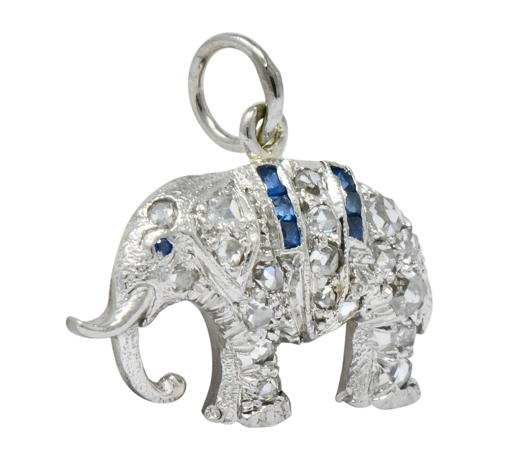 Art Deco 1920's 0.30 CTW Diamond Platinum Lucky Elephant Charm