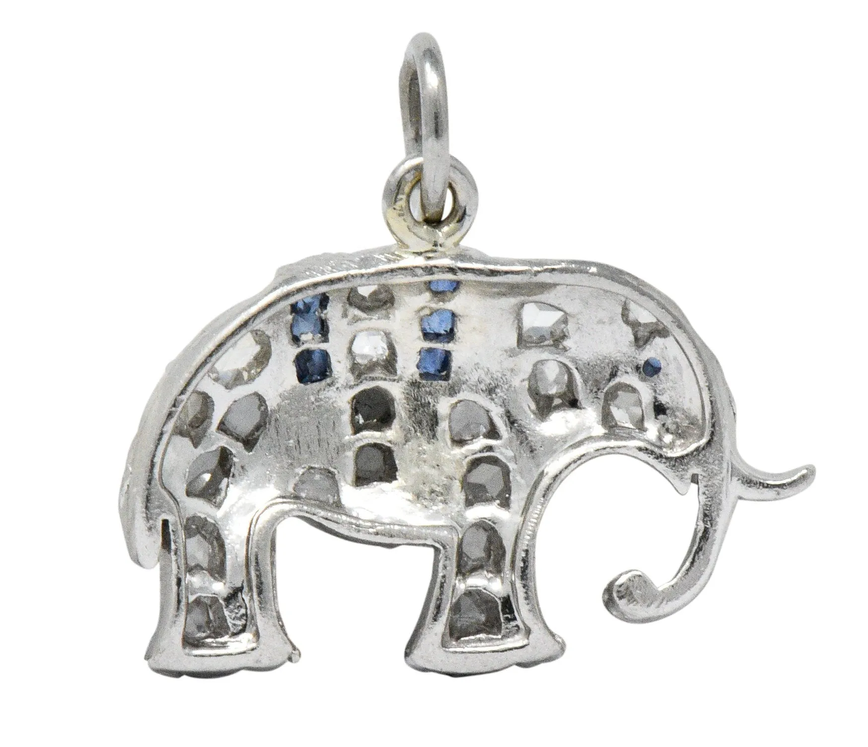 Art Deco 1920's 0.30 CTW Diamond Platinum Lucky Elephant Charm
