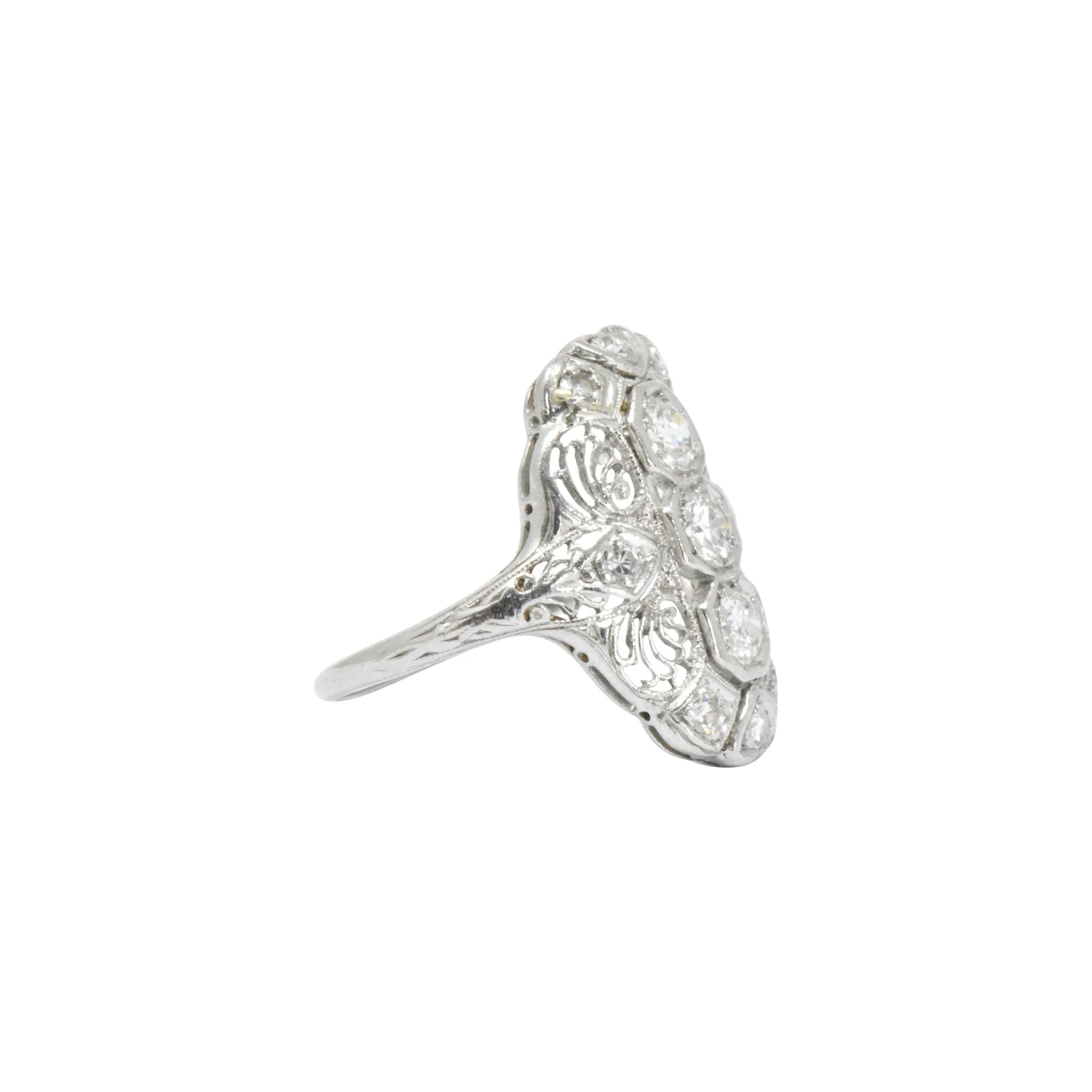 Art Deco 1920's .60 CTW Diamond & Platinum Dinner Ring