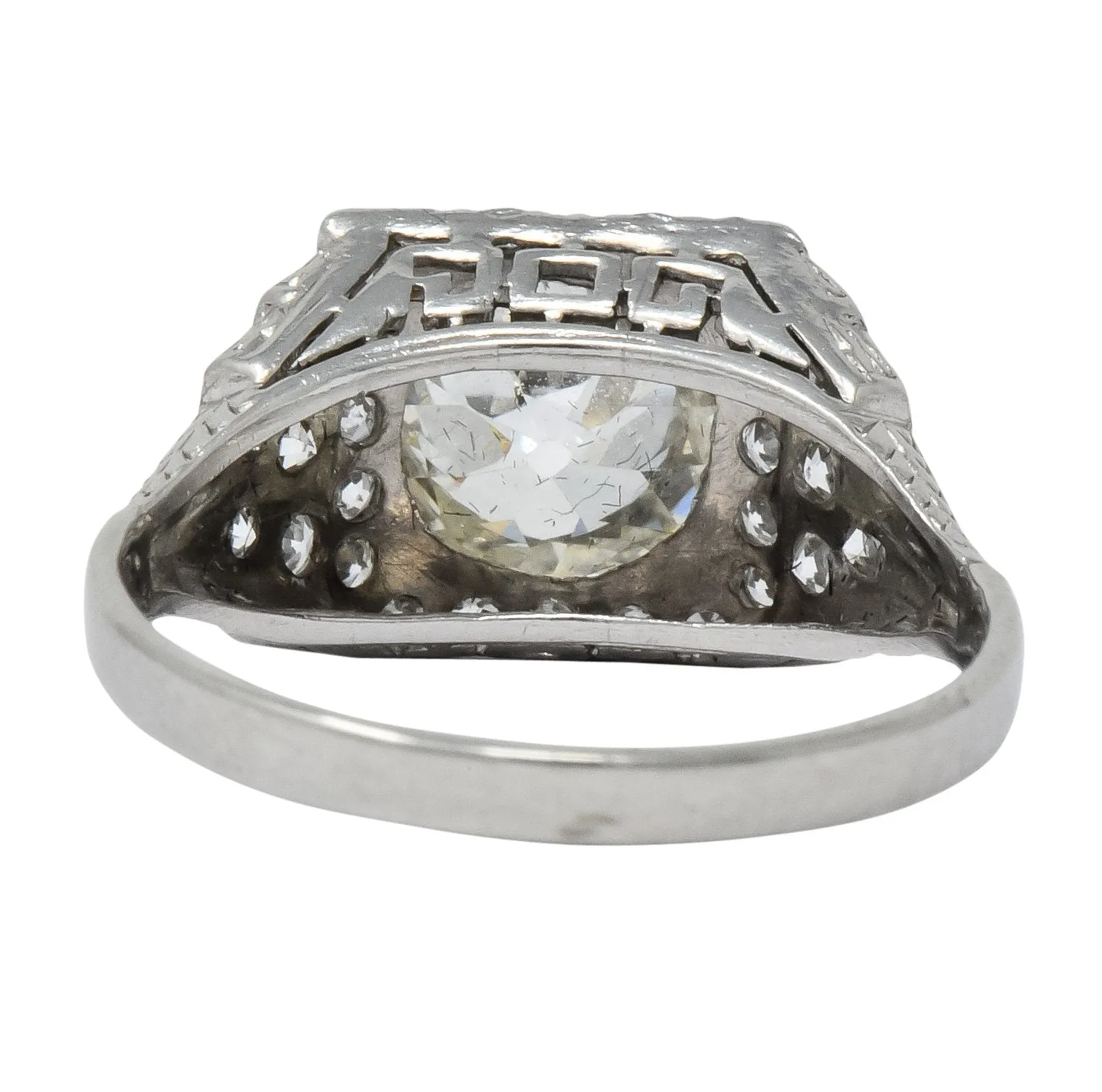 Art Deco 1.95 CTW Diamond Platinum Engagement Ring