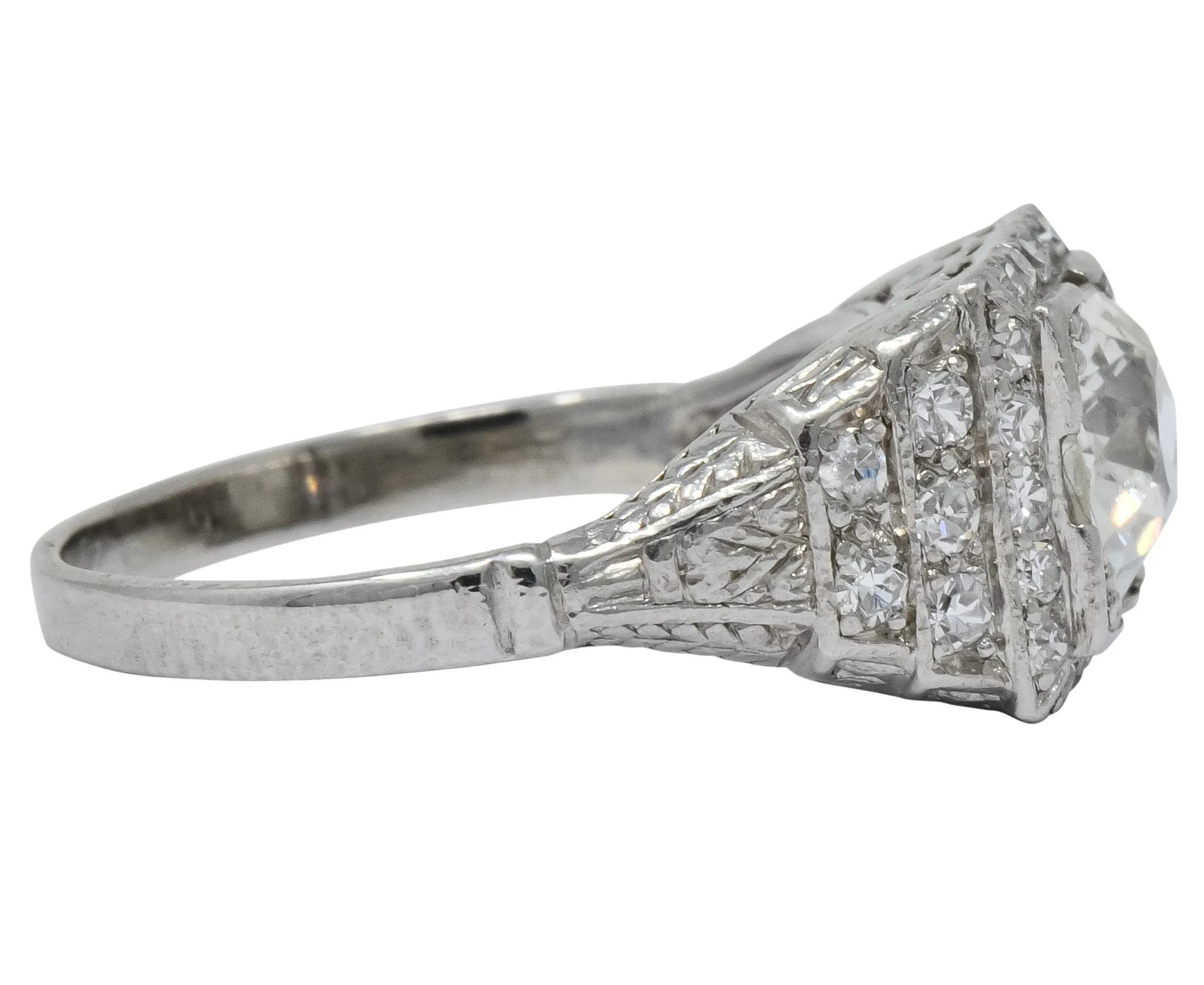 Art Deco 1.95 CTW Diamond Platinum Engagement Ring