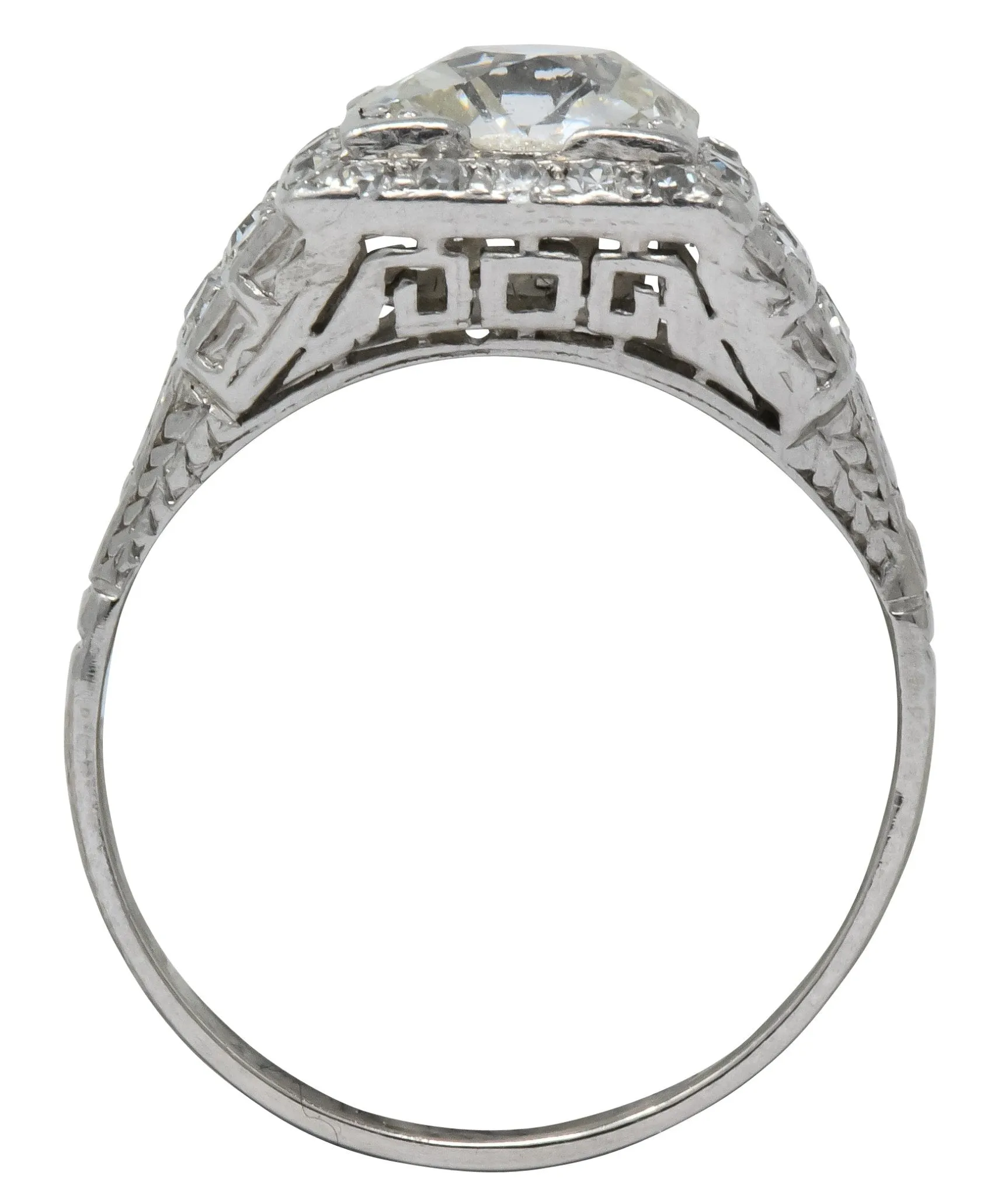 Art Deco 1.95 CTW Diamond Platinum Engagement Ring