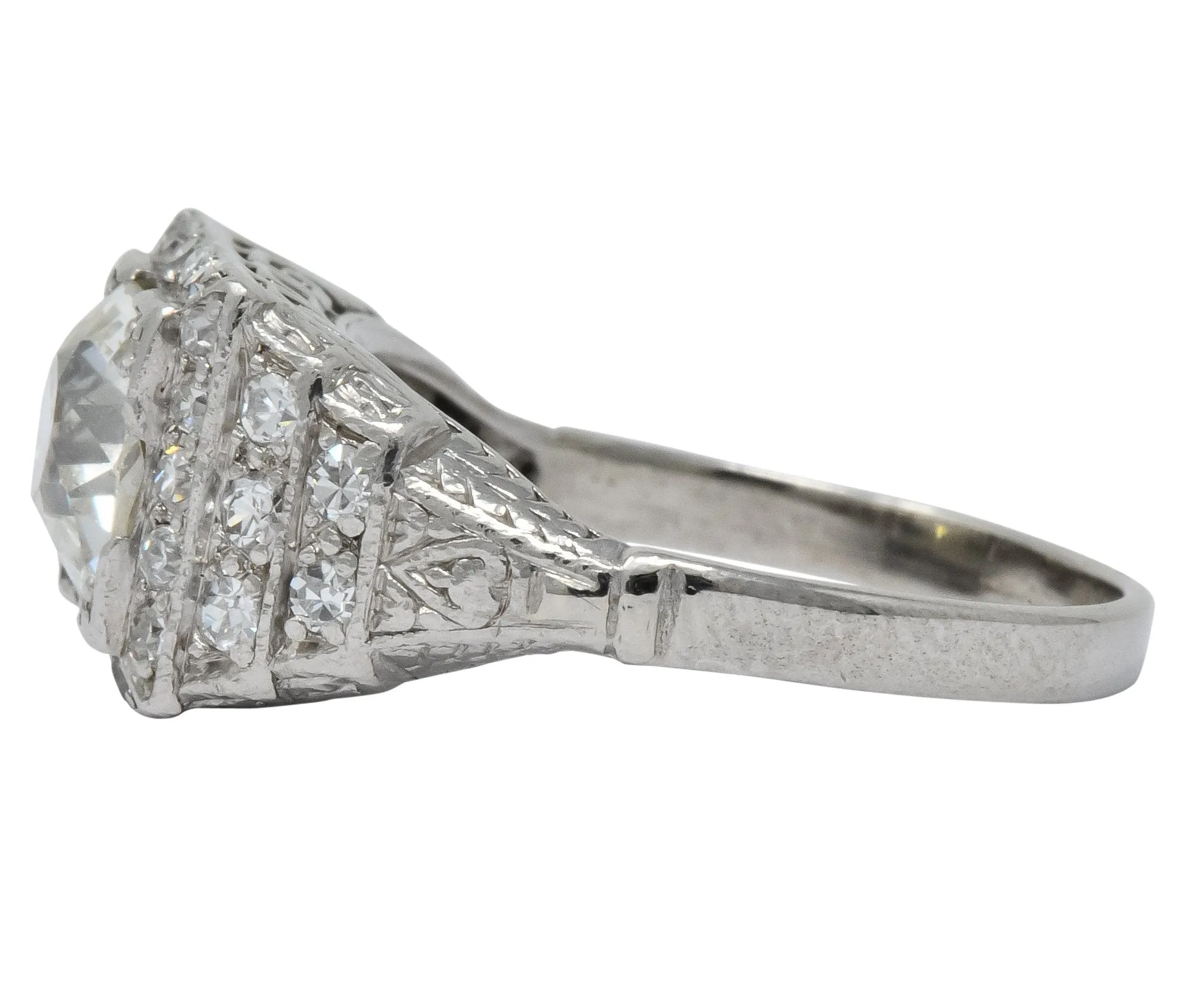 Art Deco 1.95 CTW Diamond Platinum Engagement Ring