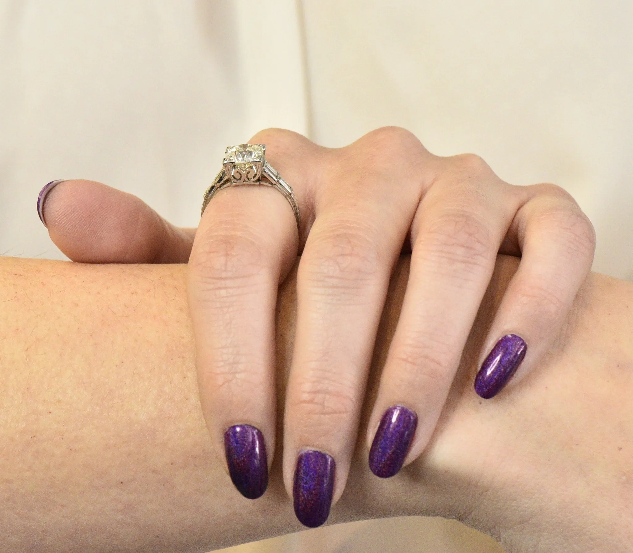 Art Deco 2.35 CTW Diamond Platinum Engagement Ring GIA