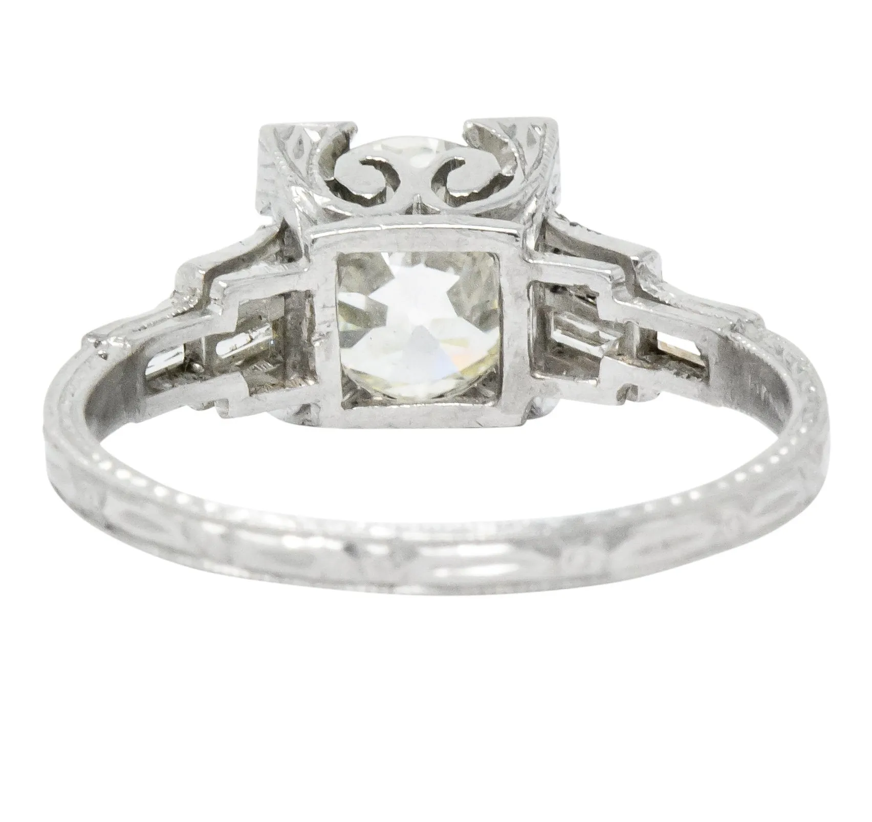 Art Deco 2.35 CTW Diamond Platinum Engagement Ring GIA