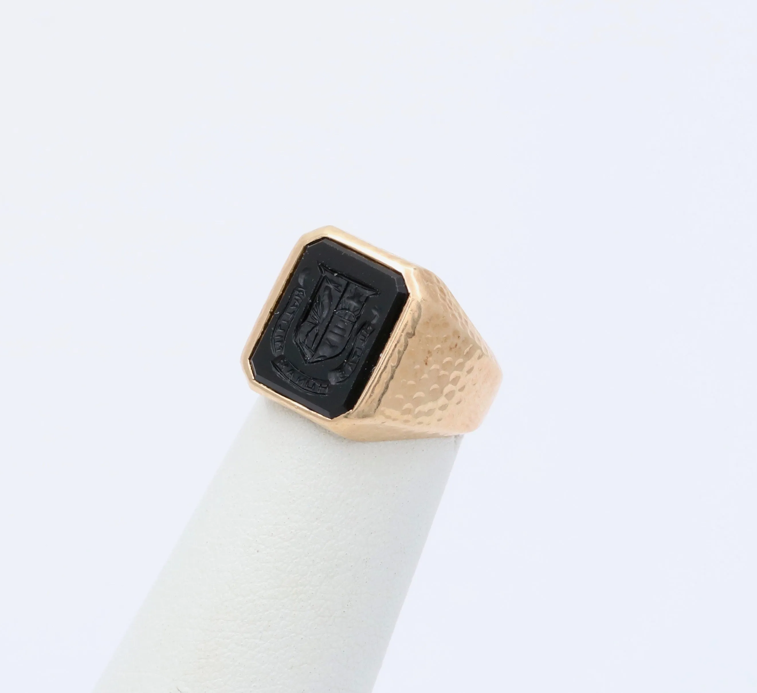 Art Deco Bailey, Banks and Biddle Onyx Intaglio Signet Ring