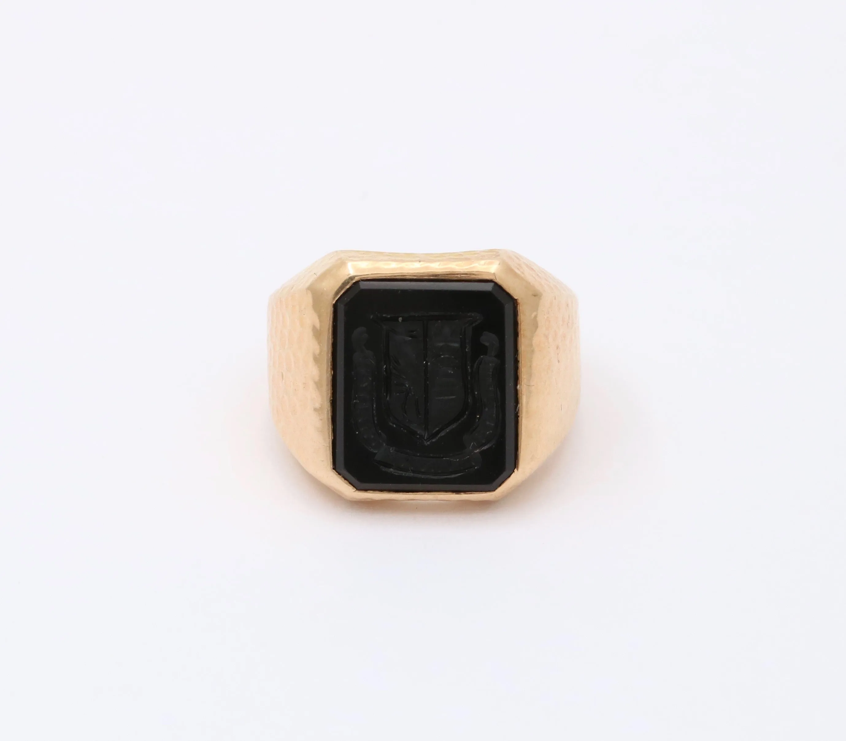 Art Deco Bailey, Banks and Biddle Onyx Intaglio Signet Ring