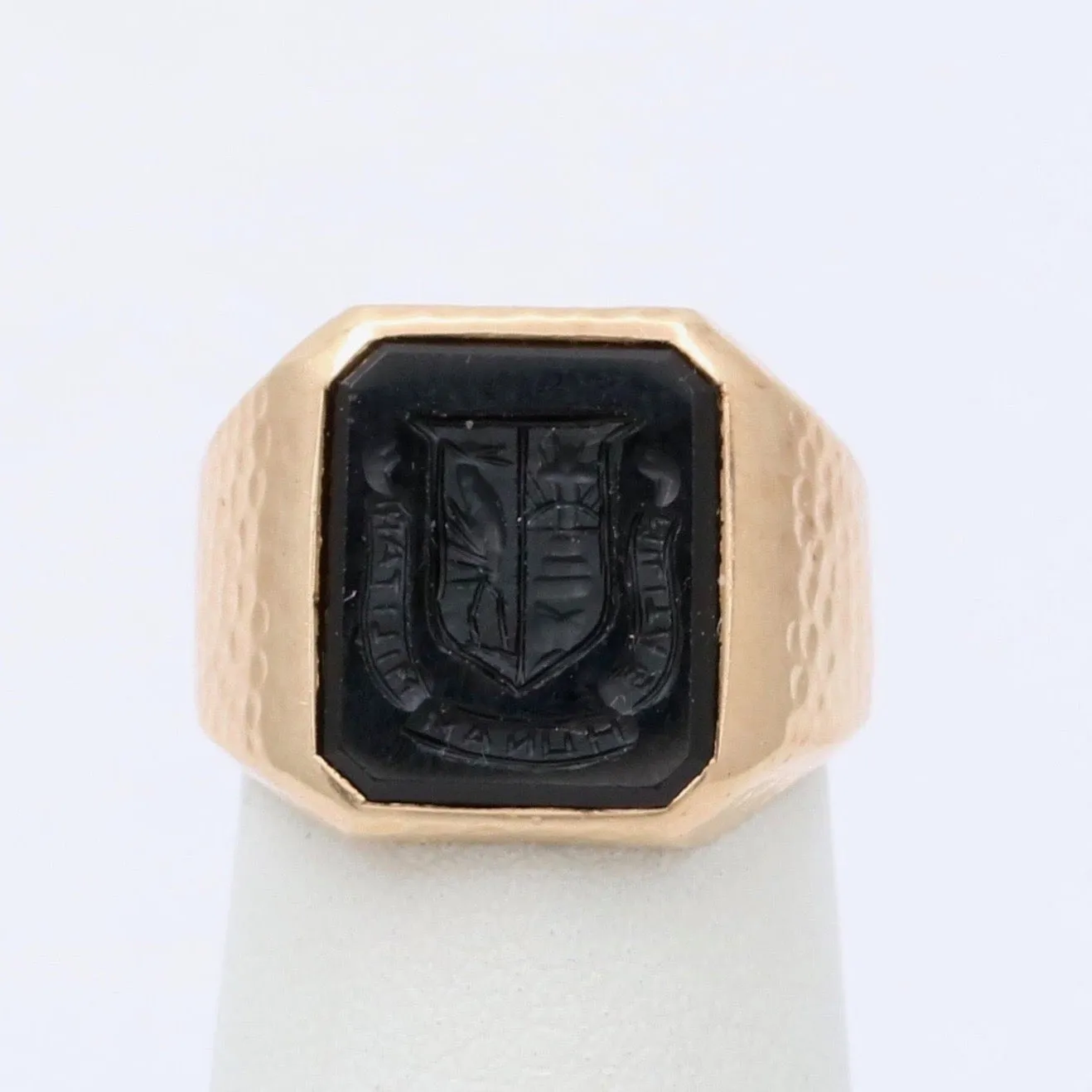 Art Deco Bailey, Banks and Biddle Onyx Intaglio Signet Ring