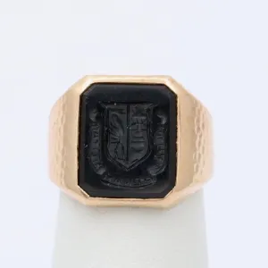 Art Deco Bailey, Banks and Biddle Onyx Intaglio Signet Ring