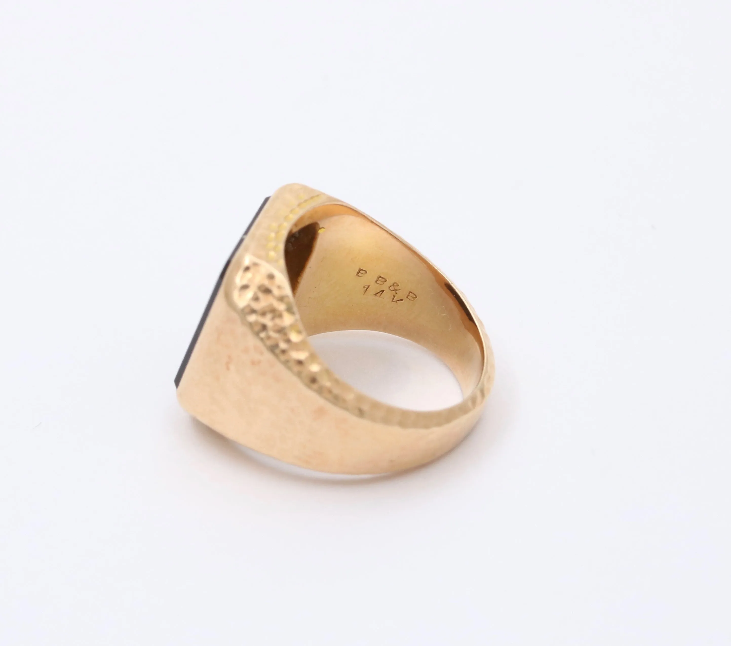 Art Deco Bailey, Banks and Biddle Onyx Intaglio Signet Ring