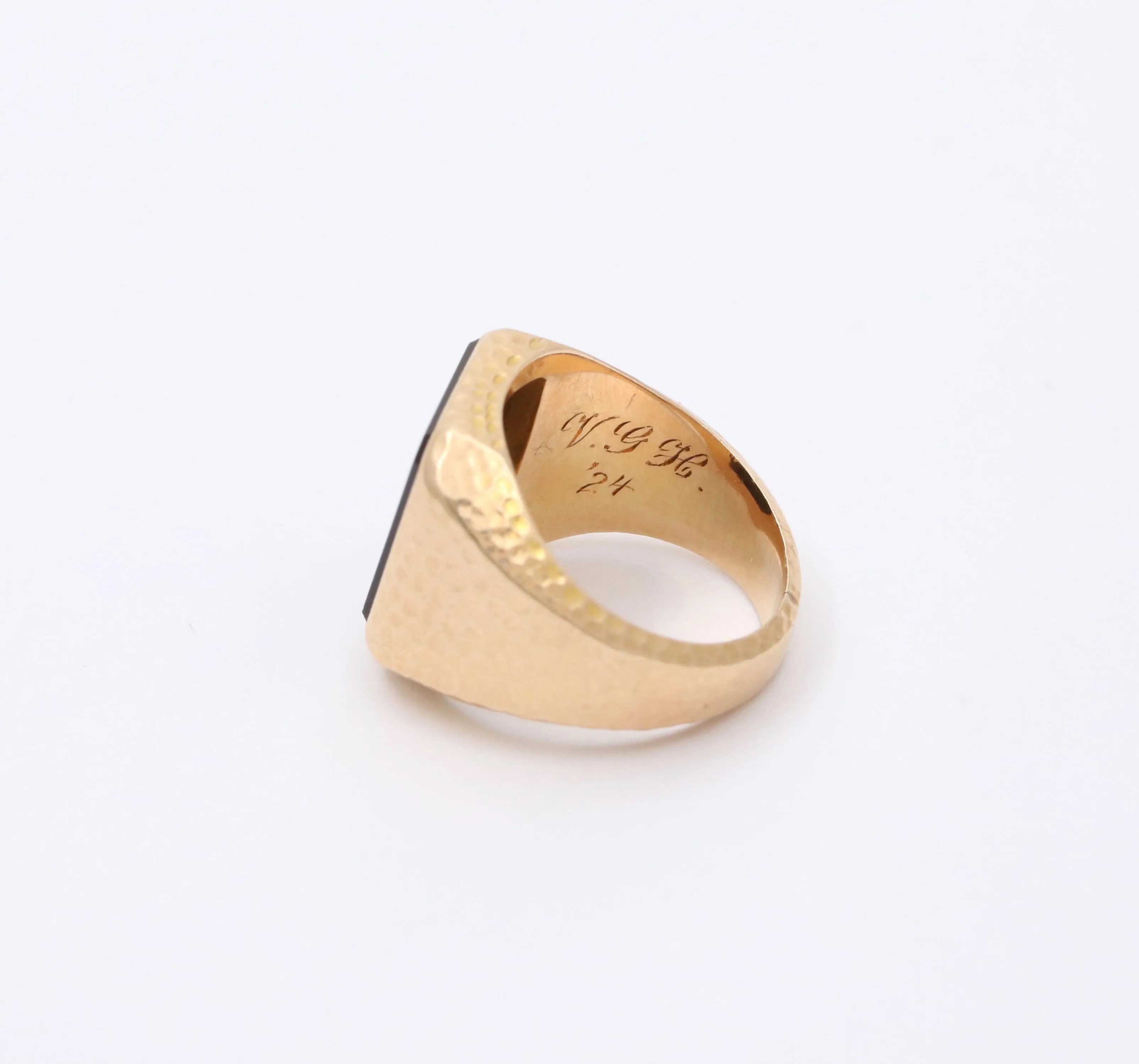 Art Deco Bailey, Banks and Biddle Onyx Intaglio Signet Ring