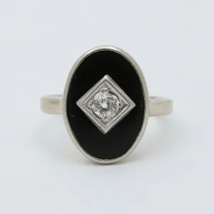 Art Deco Diamond and Onyx Ring