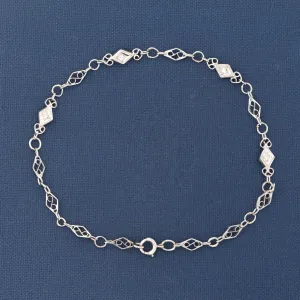 Art Deco Diamond and Platinum Petite Bracelet