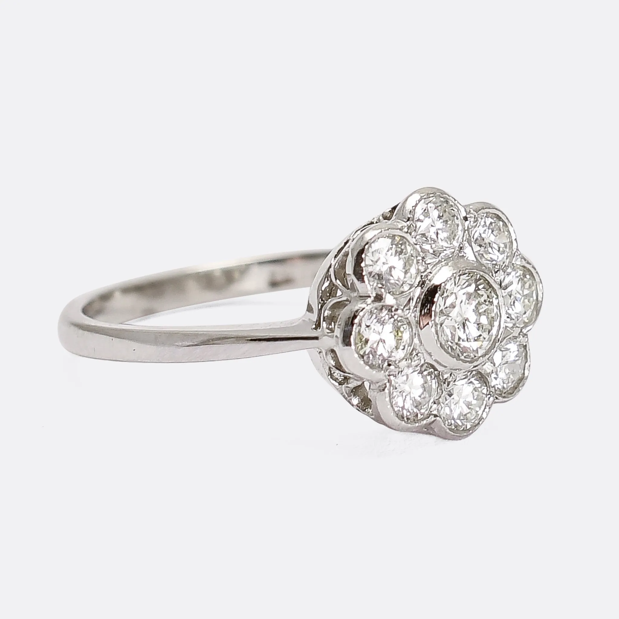 Art Deco Diamond Daisy Cluster Ring