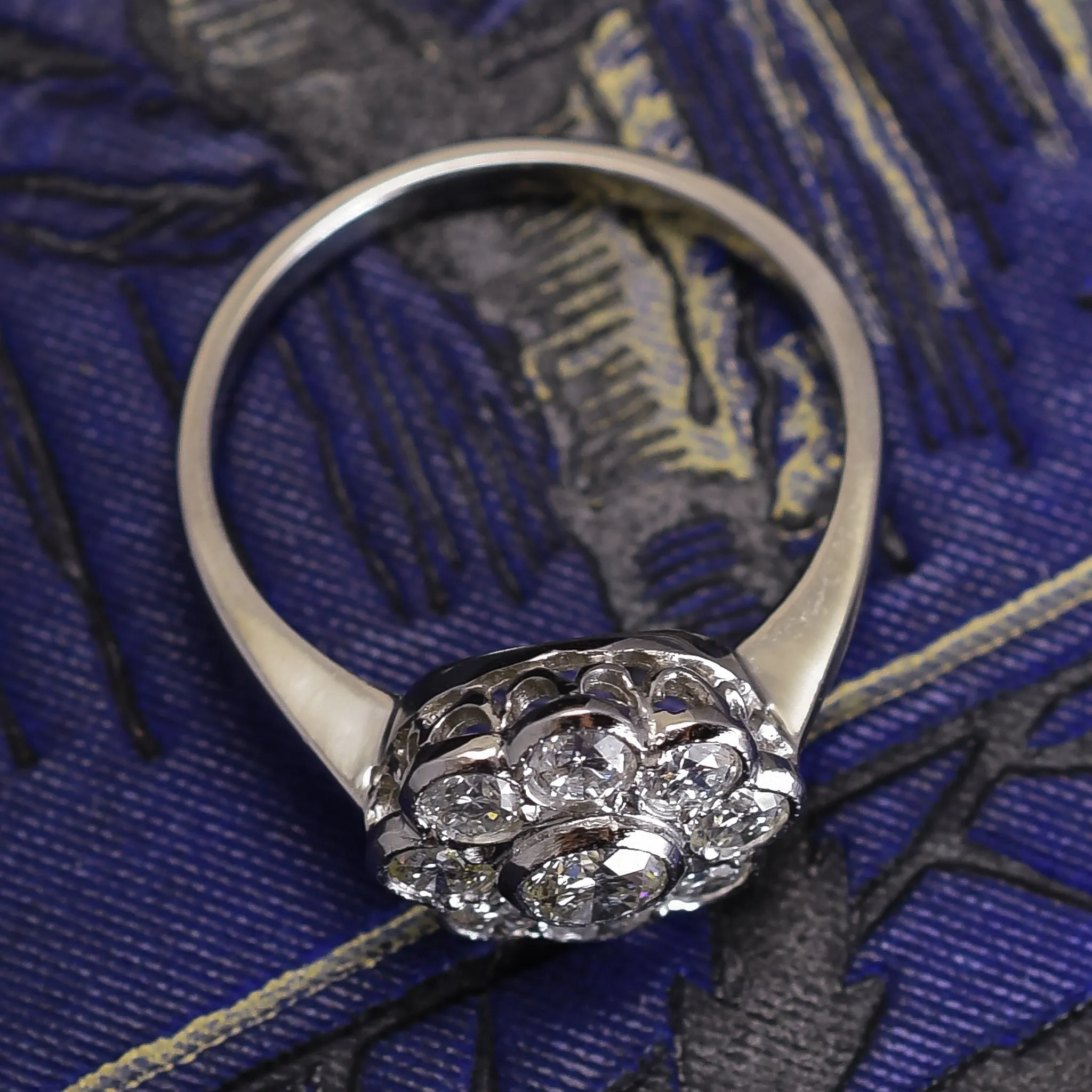 Art Deco Diamond Daisy Cluster Ring