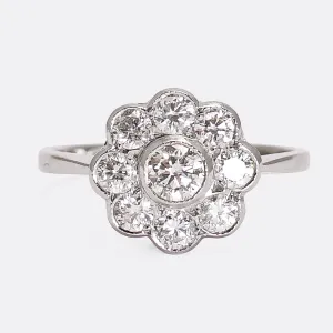 Art Deco Diamond Daisy Cluster Ring