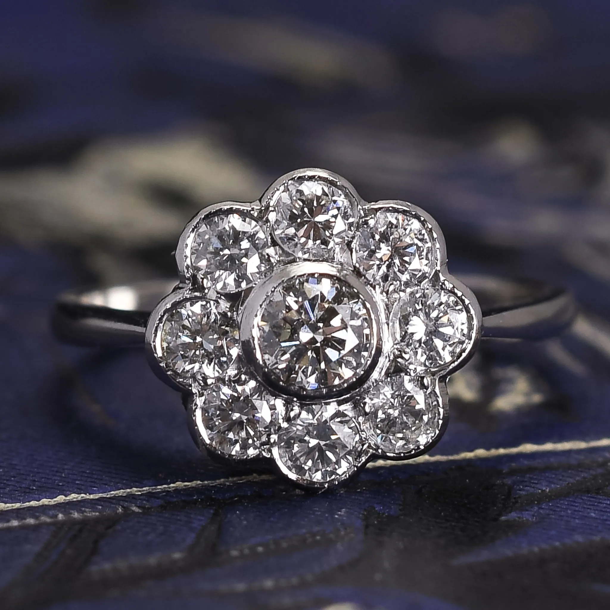Art Deco Diamond Daisy Cluster Ring