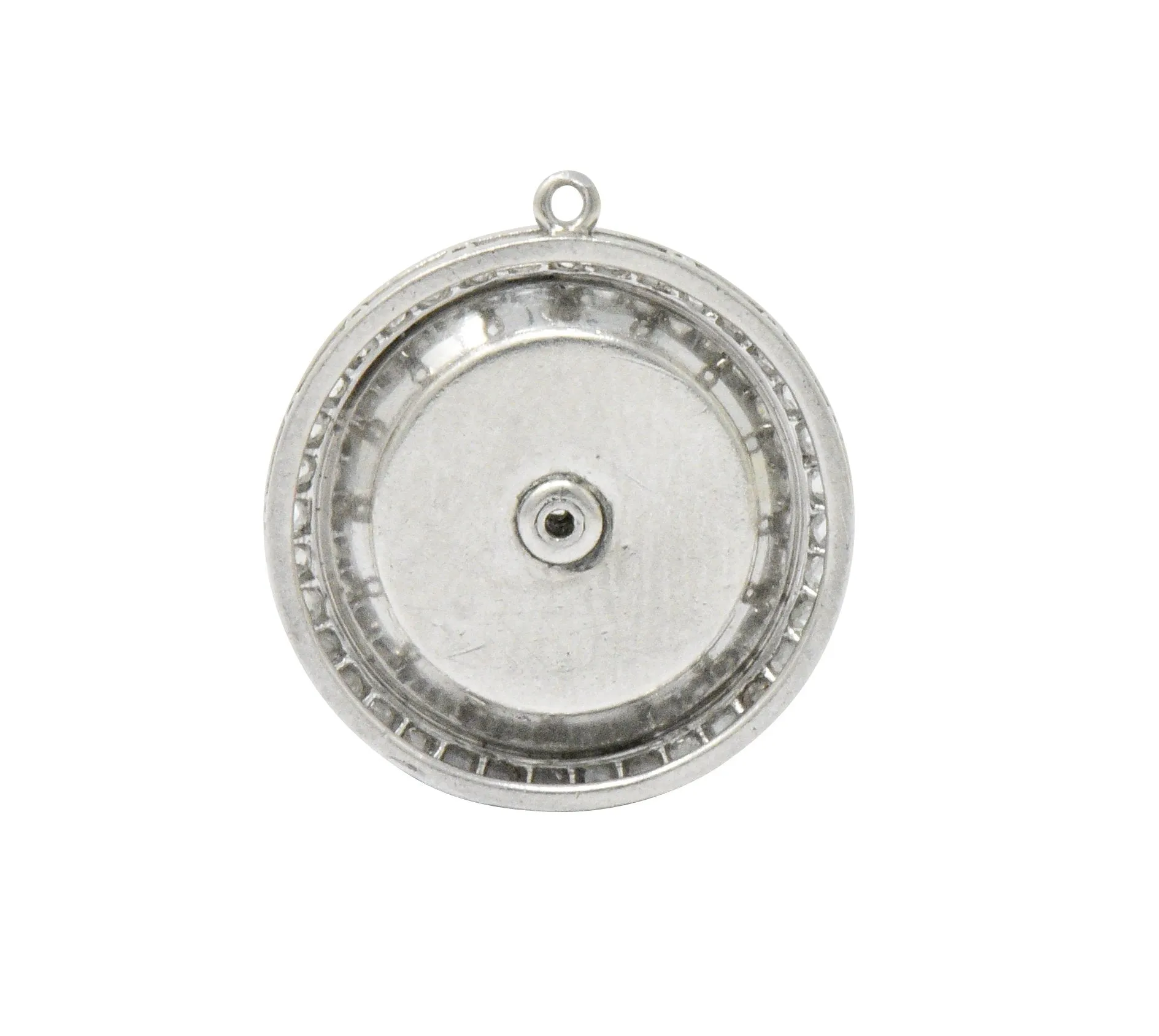 Art Deco Diamond Enamel Gold Platinum Roulette Charm