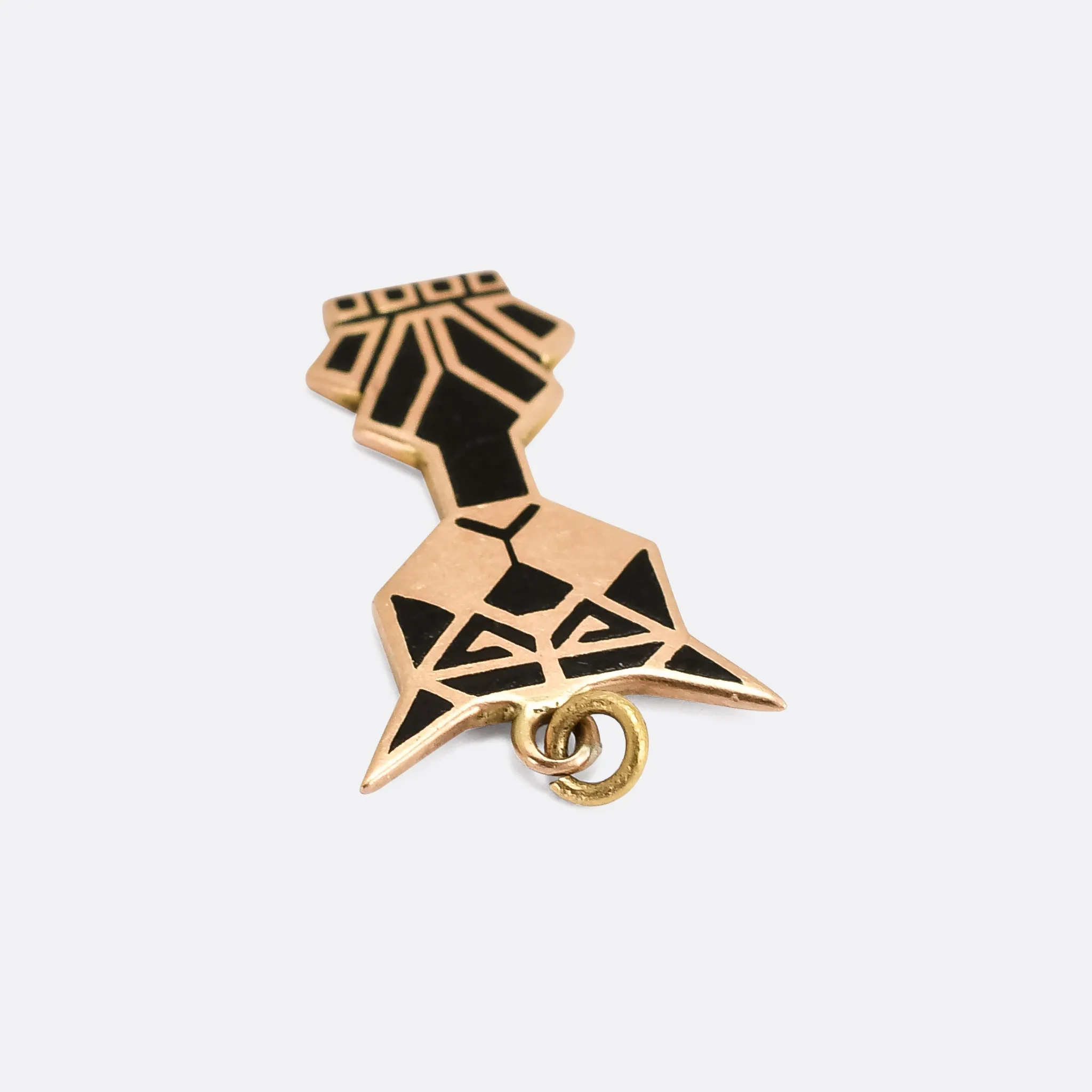 Art Deco Enamel Doberman Charm