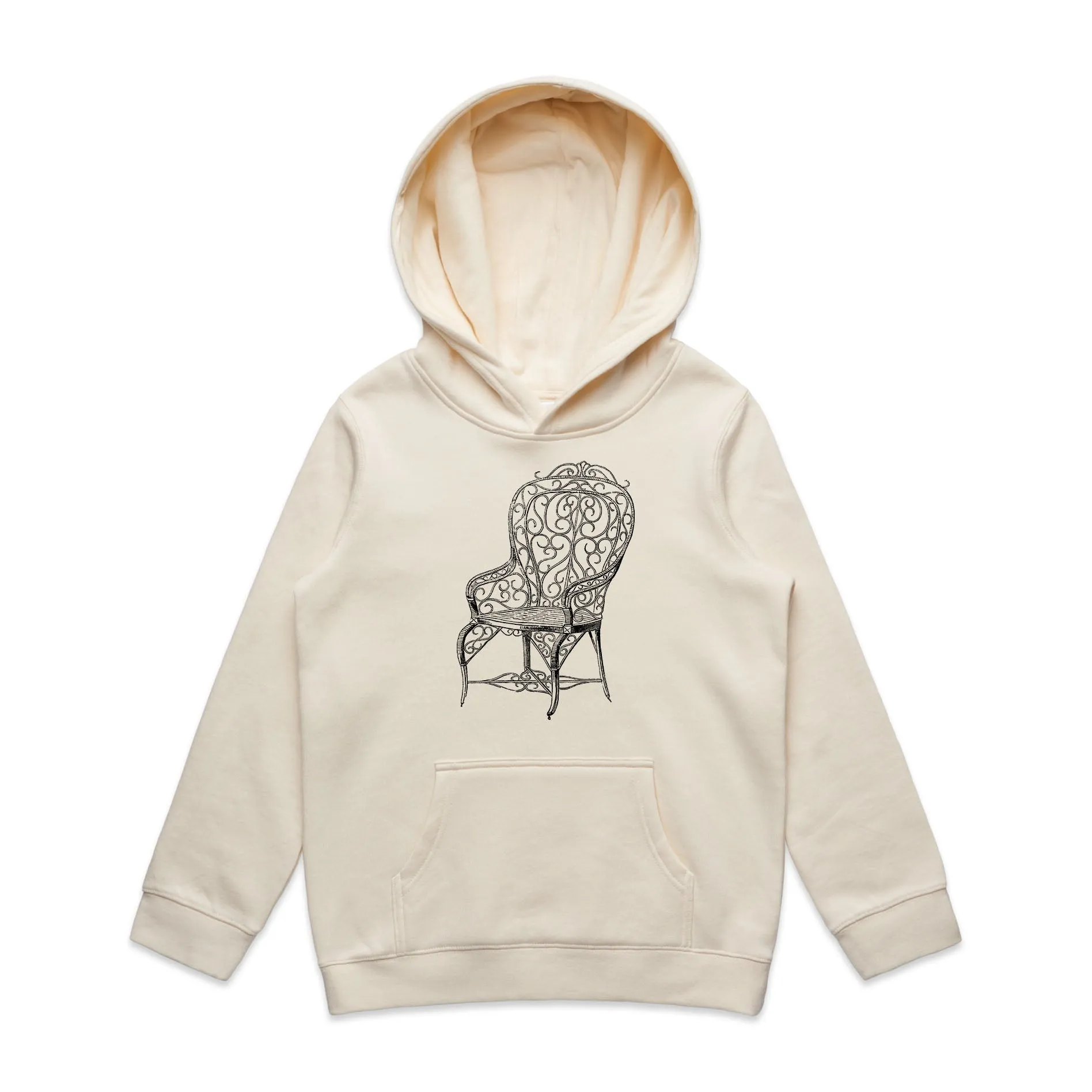 Art Deco Iron Chair – Kid's Hooded Sweatshirt