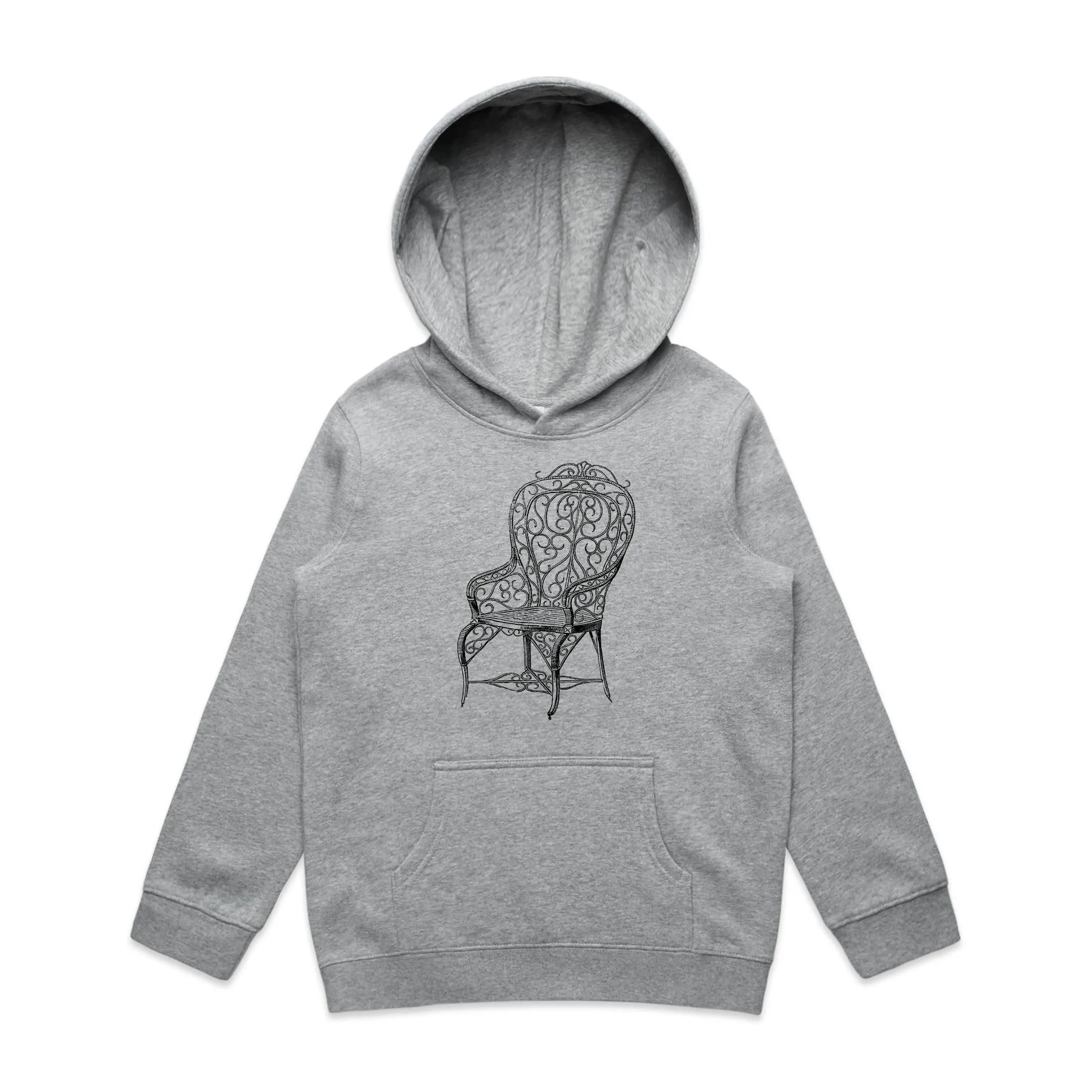 Art Deco Iron Chair – Kid's Hooded Sweatshirt