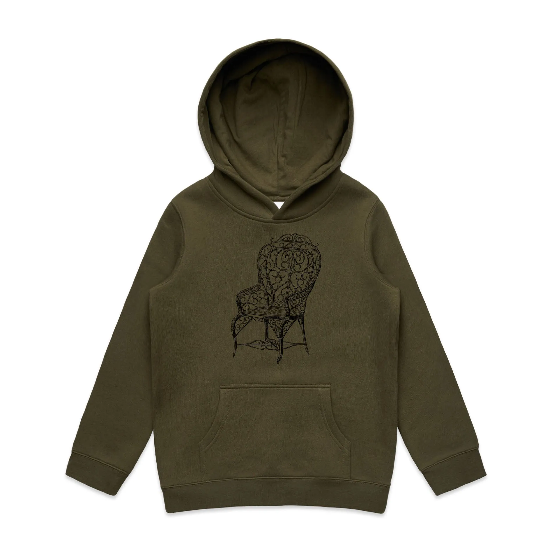 Art Deco Iron Chair – Kid's Hooded Sweatshirt