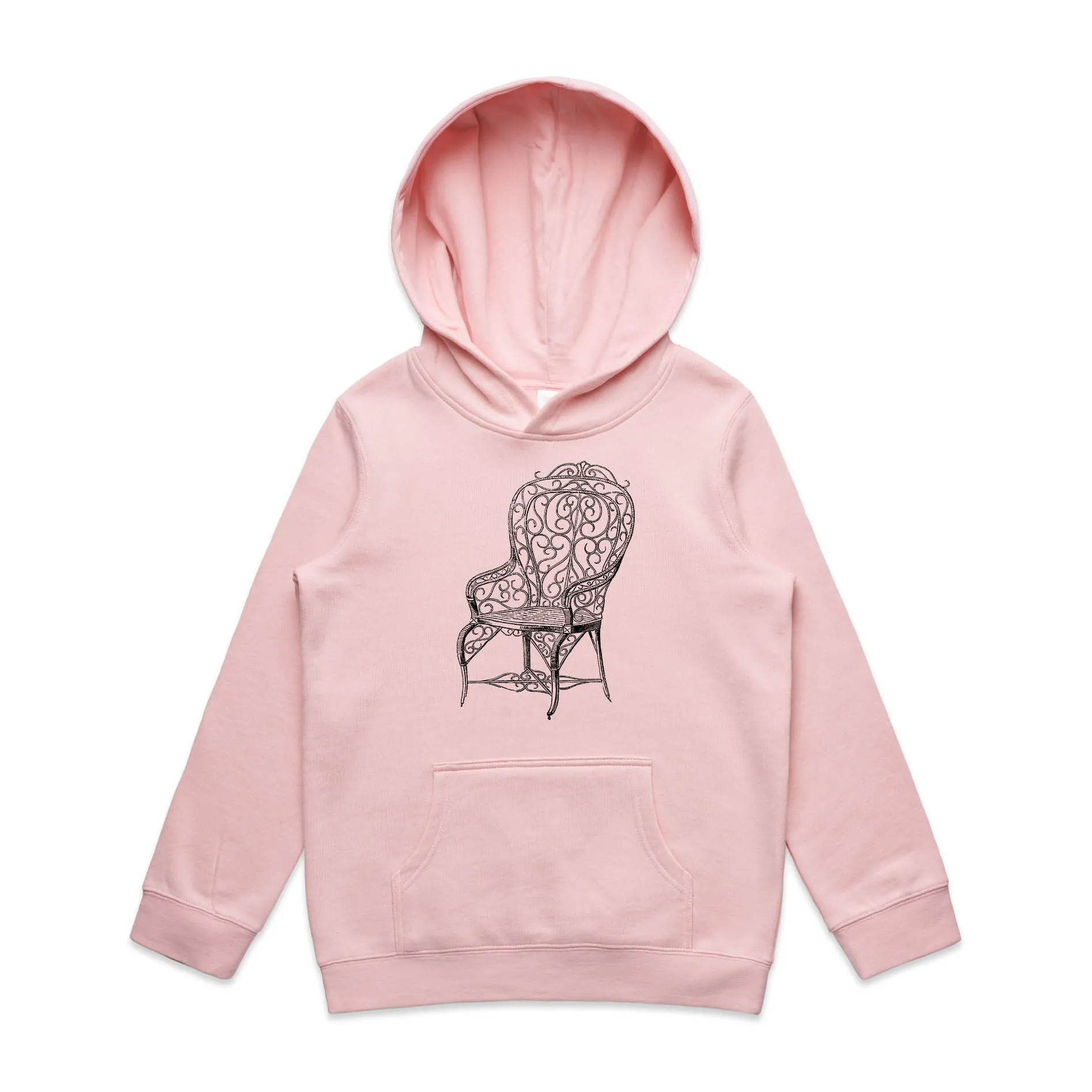 Art Deco Iron Chair – Kid's Hooded Sweatshirt