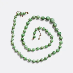 Art Deco Jade Bead Necklace