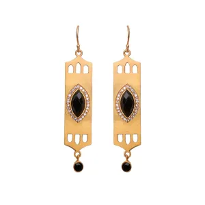 Art Deco Midnight Marquis Drop Earrings