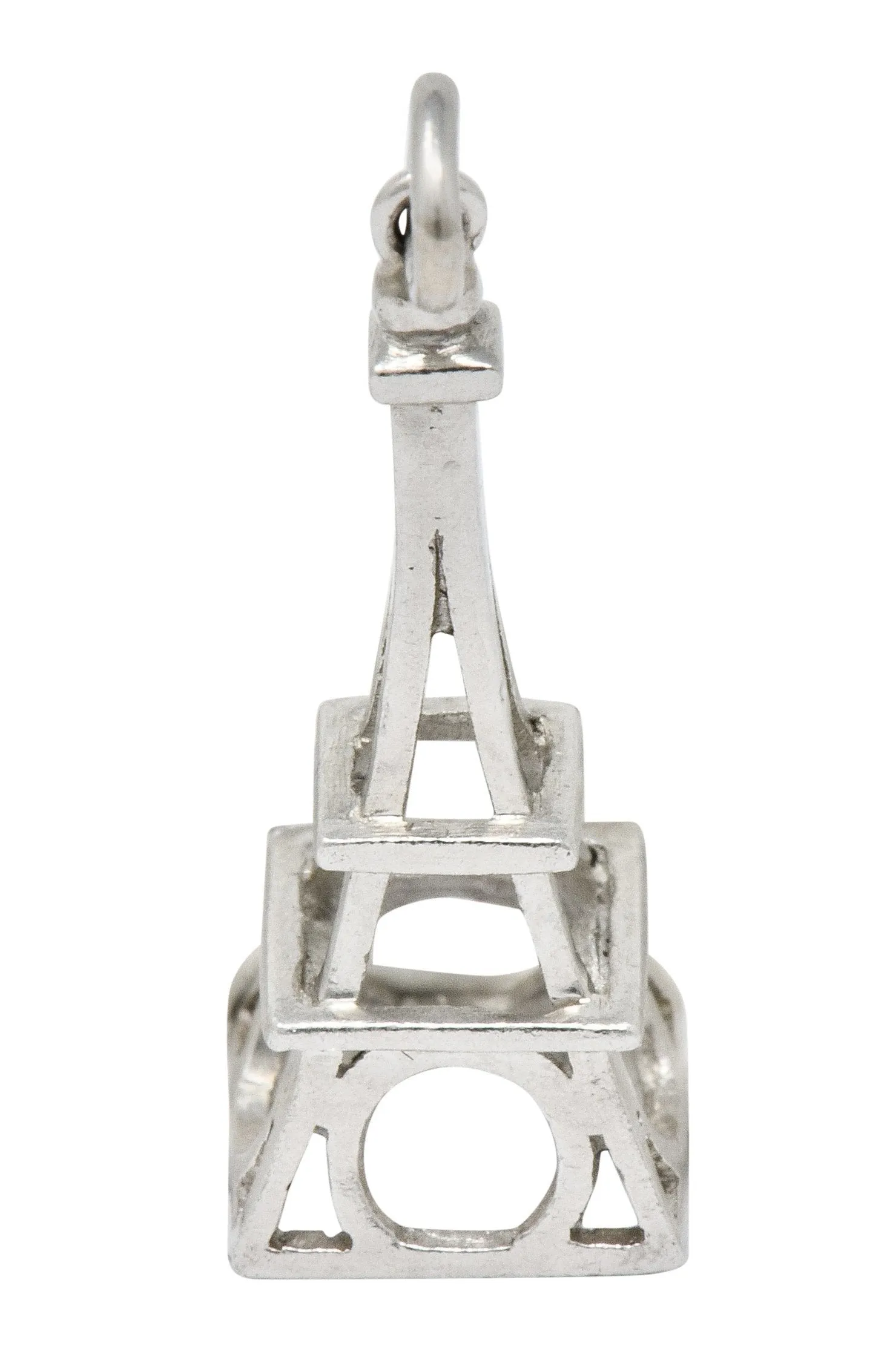 Art Deco Platinum Eiffel Tower Charm Circa 1930