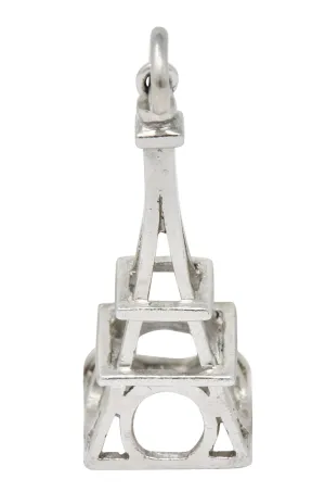 Art Deco Platinum Eiffel Tower Charm Circa 1930