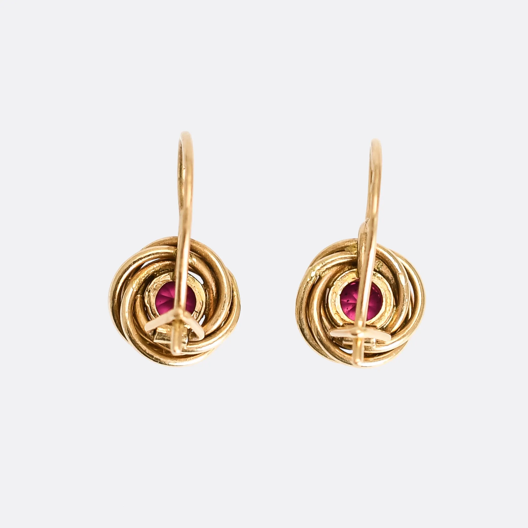 Art Deco Russian Pink Sapphire Earrings